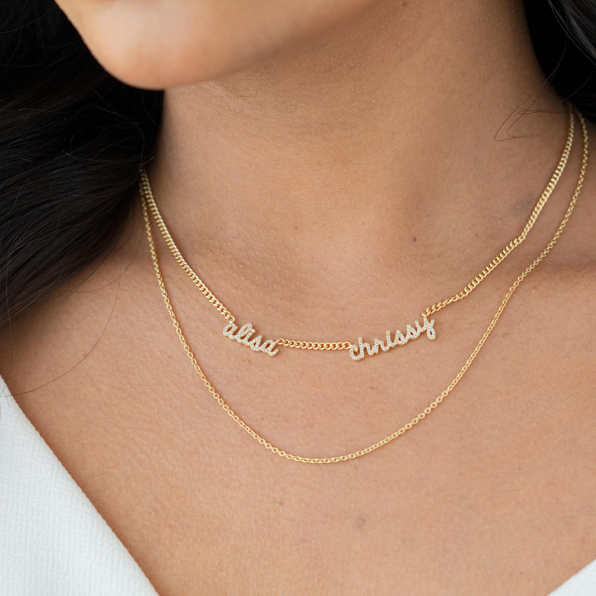 Multiple Name Necklace, Curb Chain — photo 11