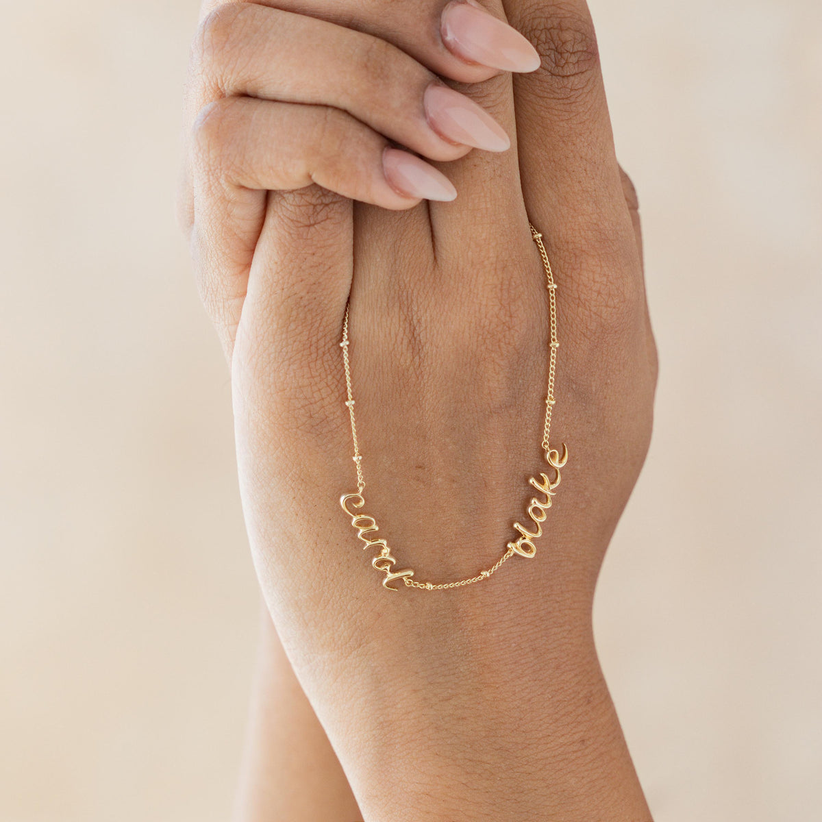 Double Name Necklace, Ball Chain — photo 1