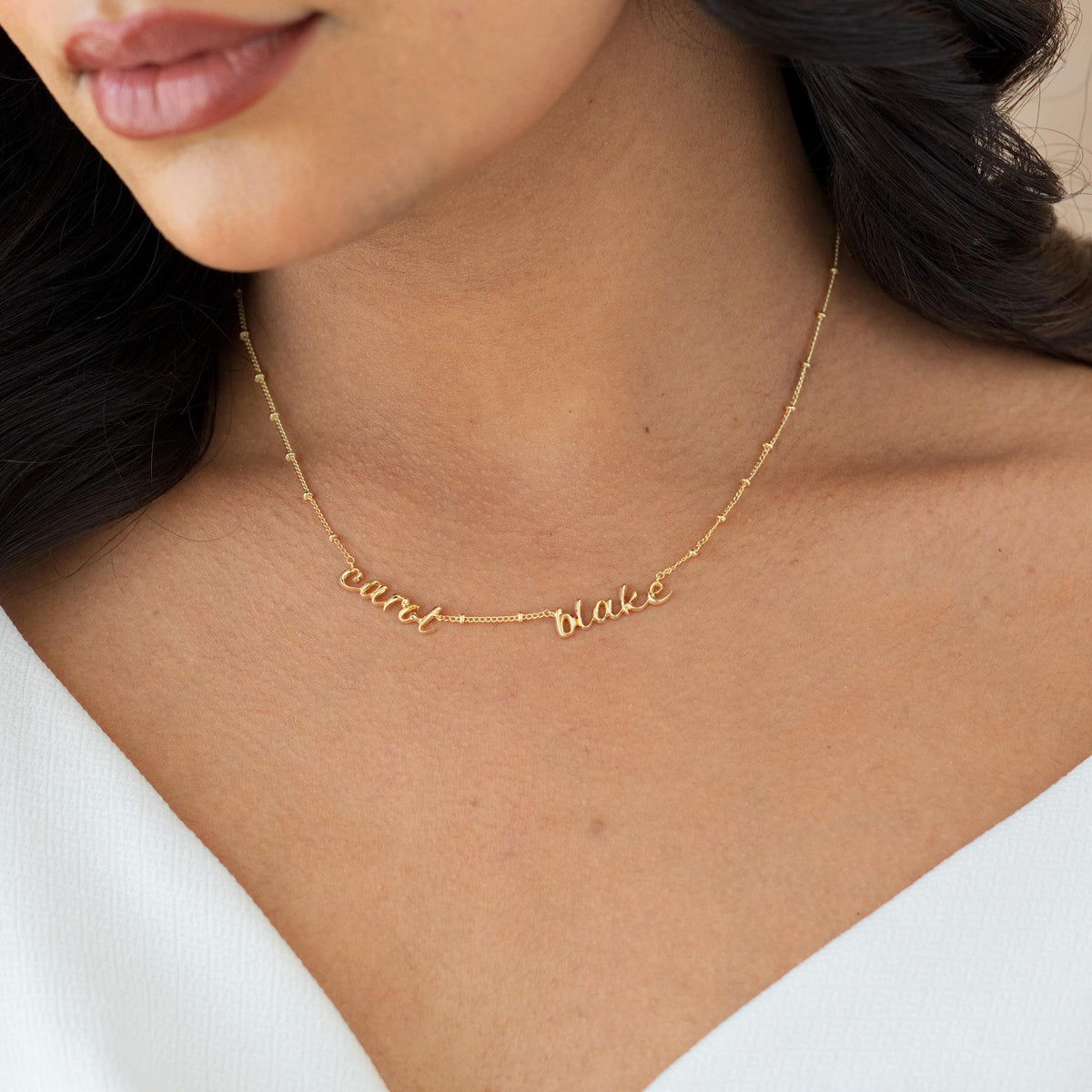 Double Name Necklace, Ball Chain — photo 8