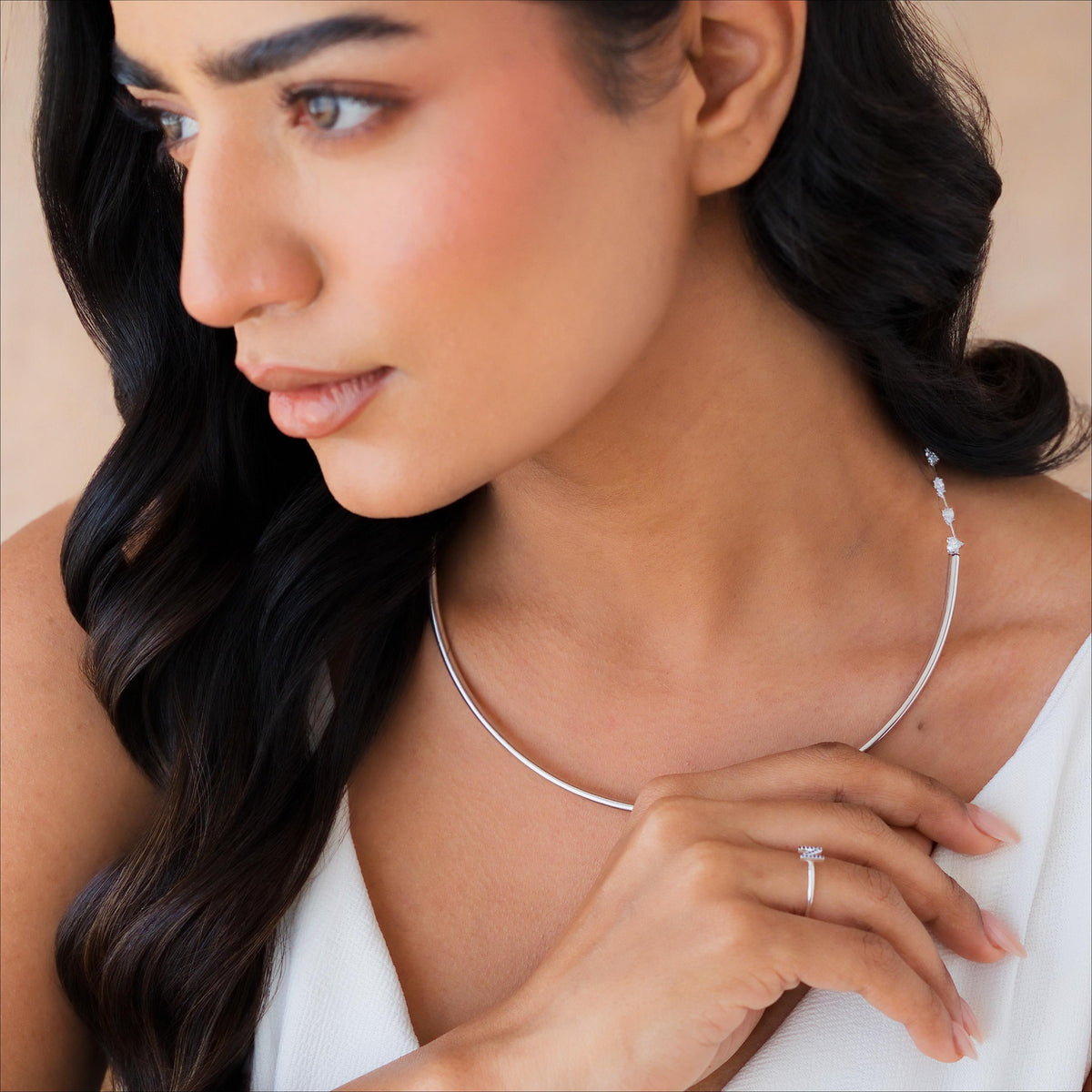 Multi-Shape Half Collar Tennis Necklace
