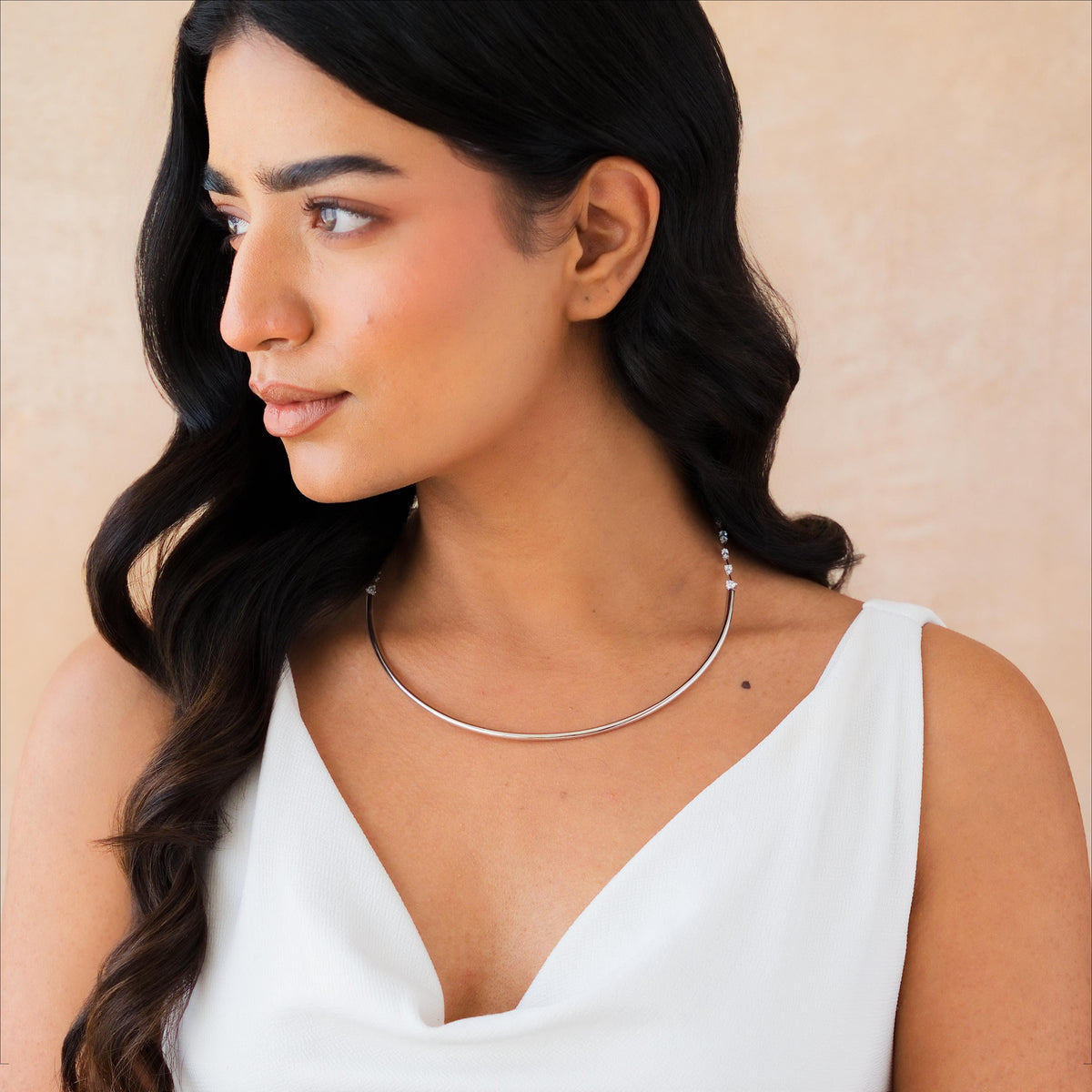 Multi-Shape Half Collar Tennis Necklace