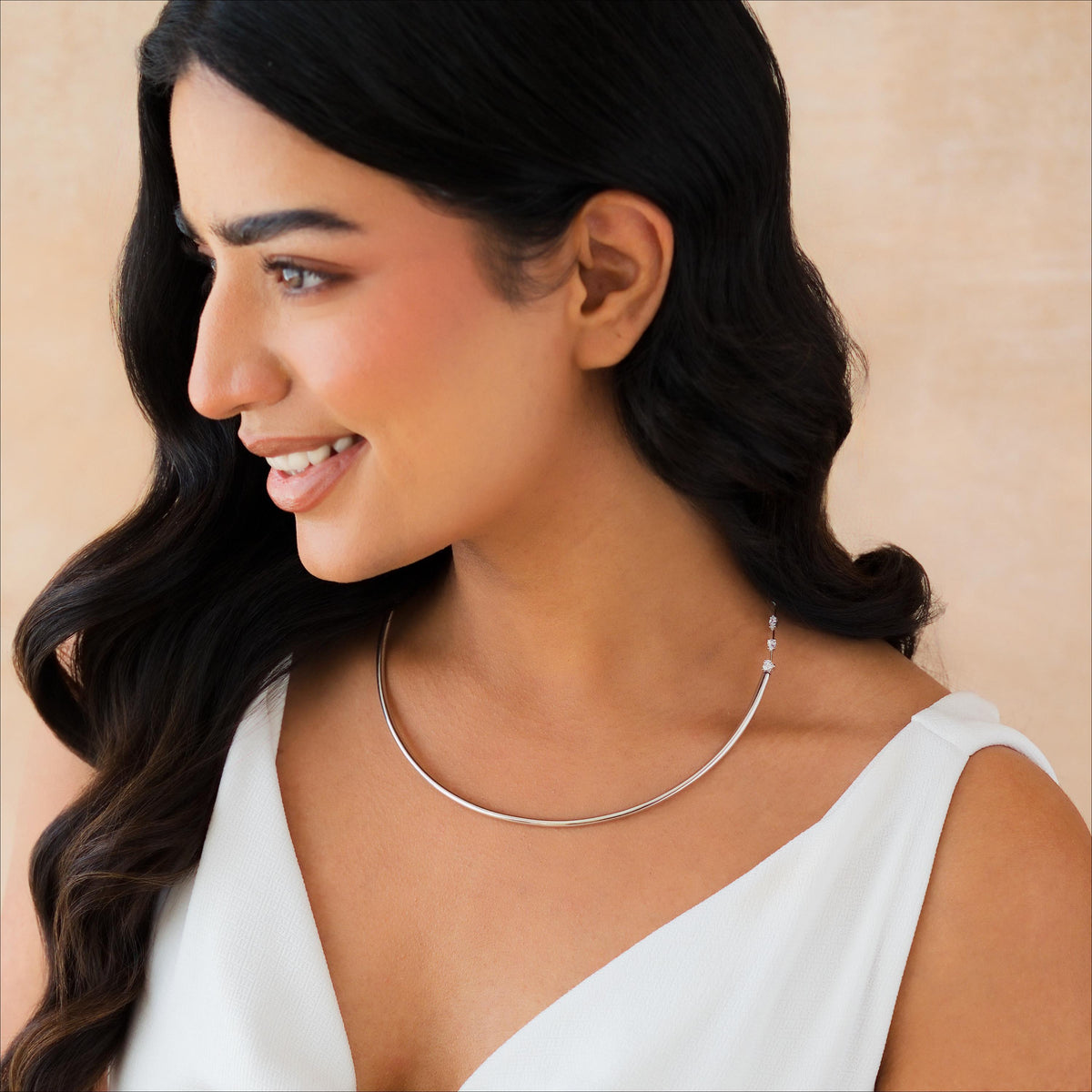 Multi-Shape Half Collar Tennis Necklace