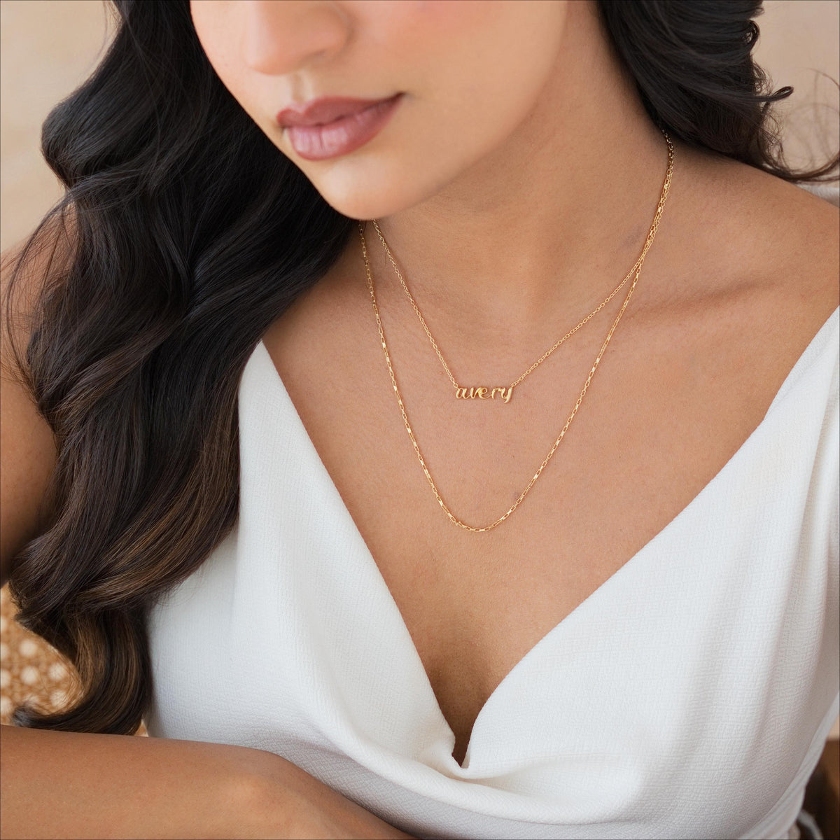 Script Name Necklace, Cable Chain — photo 3