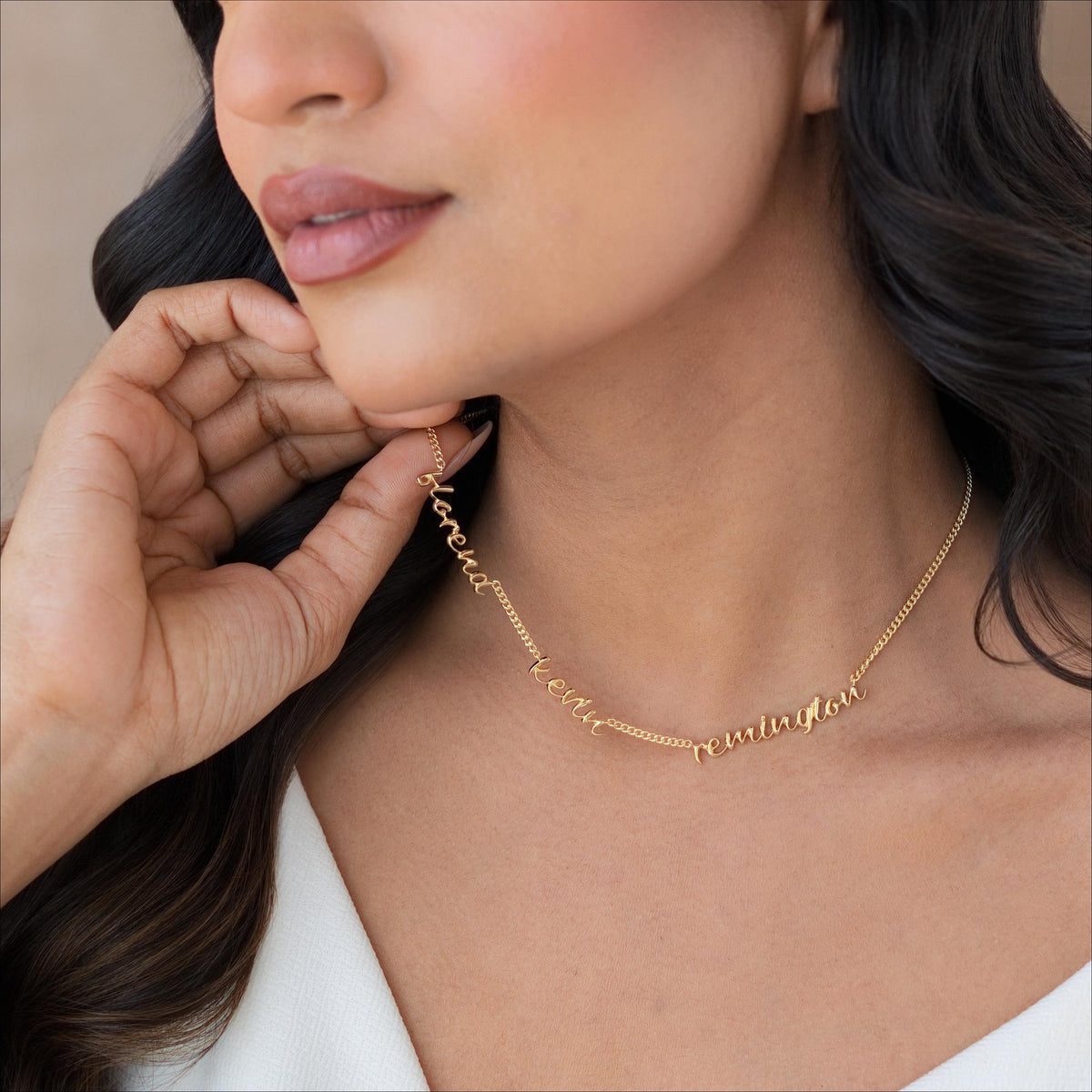 Double Name Necklace, Curb Chain — photo 4