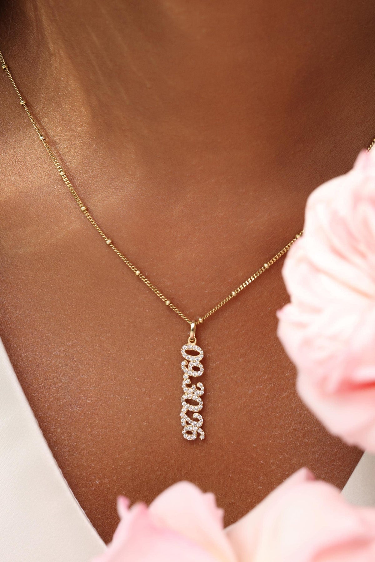 Vertical Pavé Name Necklace — photo 2