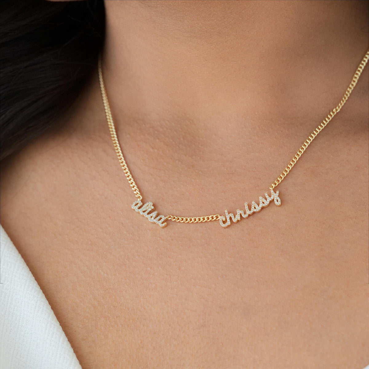 Multiple Name Necklace, Curb Chain — photo 2