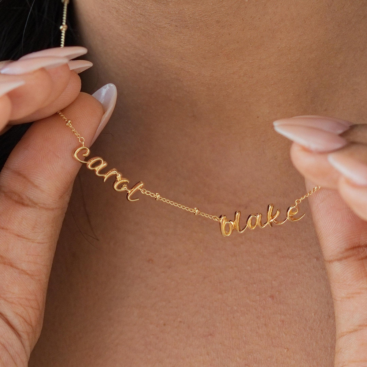 Double Name Necklace, Ball Chain — photo 4