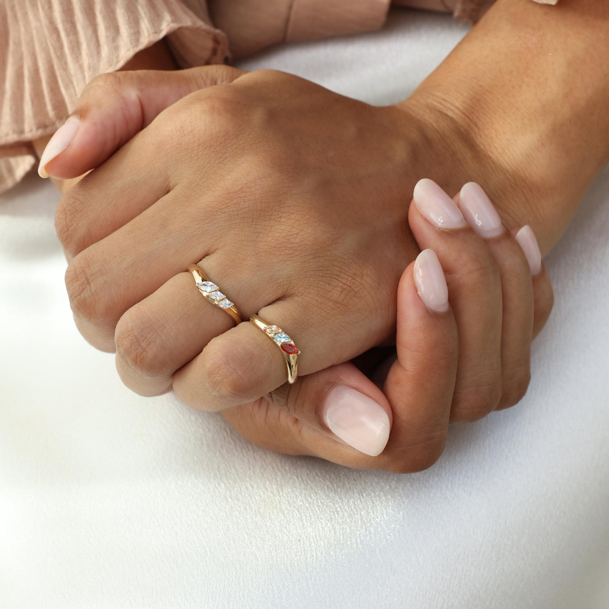 Three Marquise Birthstone Ring — photo 8