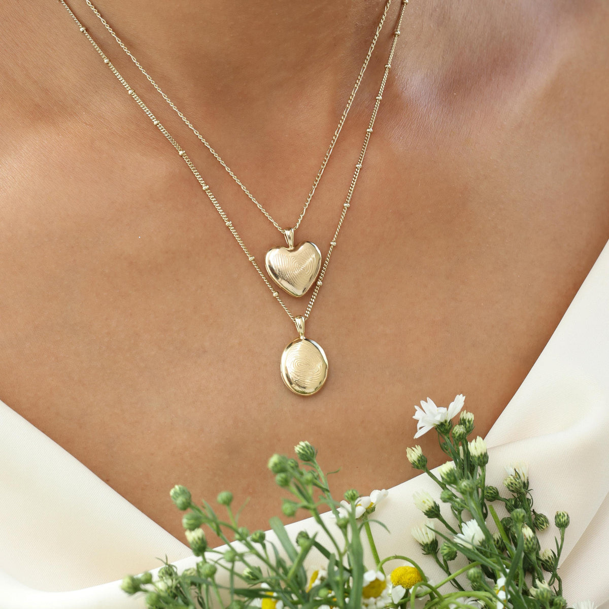 Fingerprint Heart Locket Necklace — photo 2