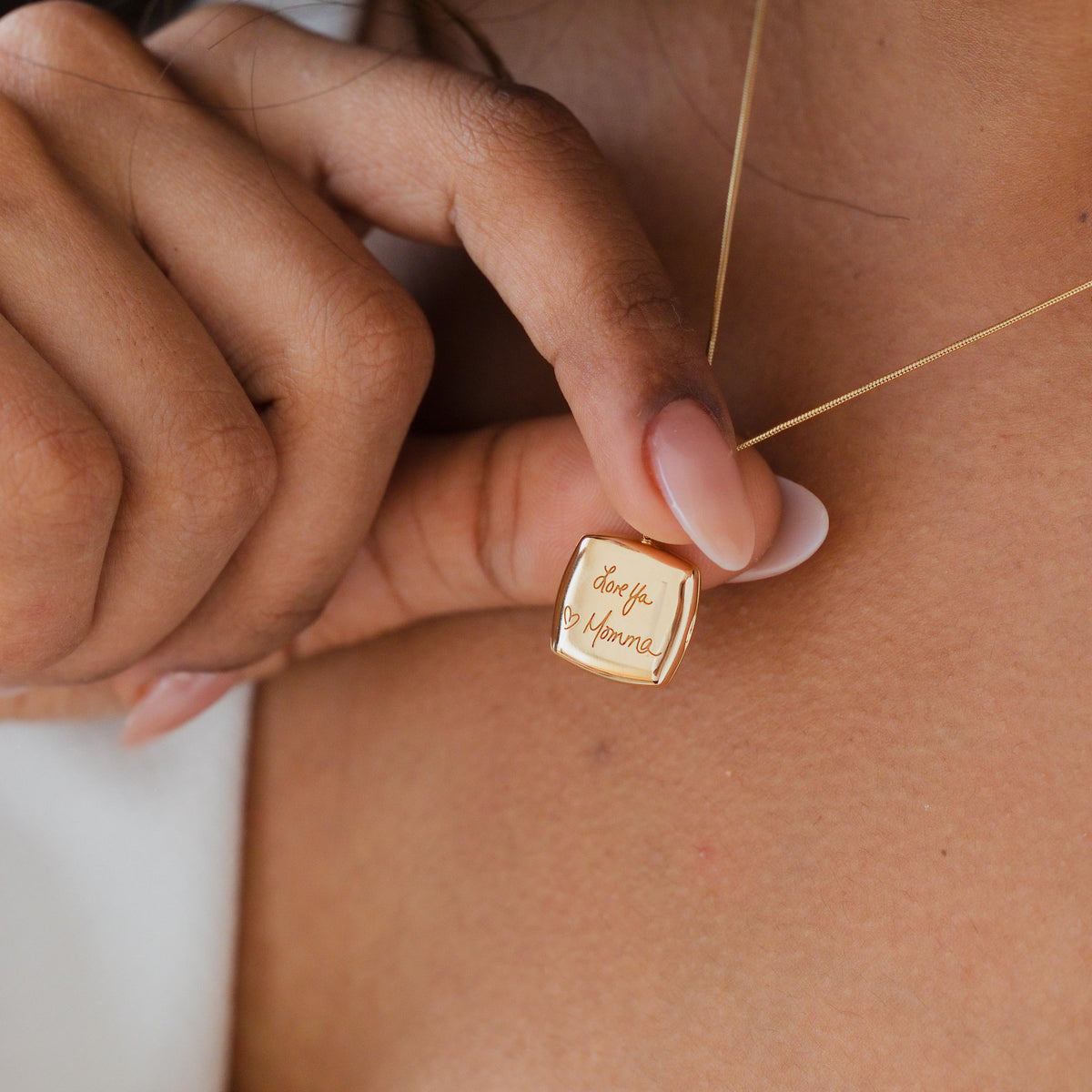 Monogram Square Locket Necklace — photo 2