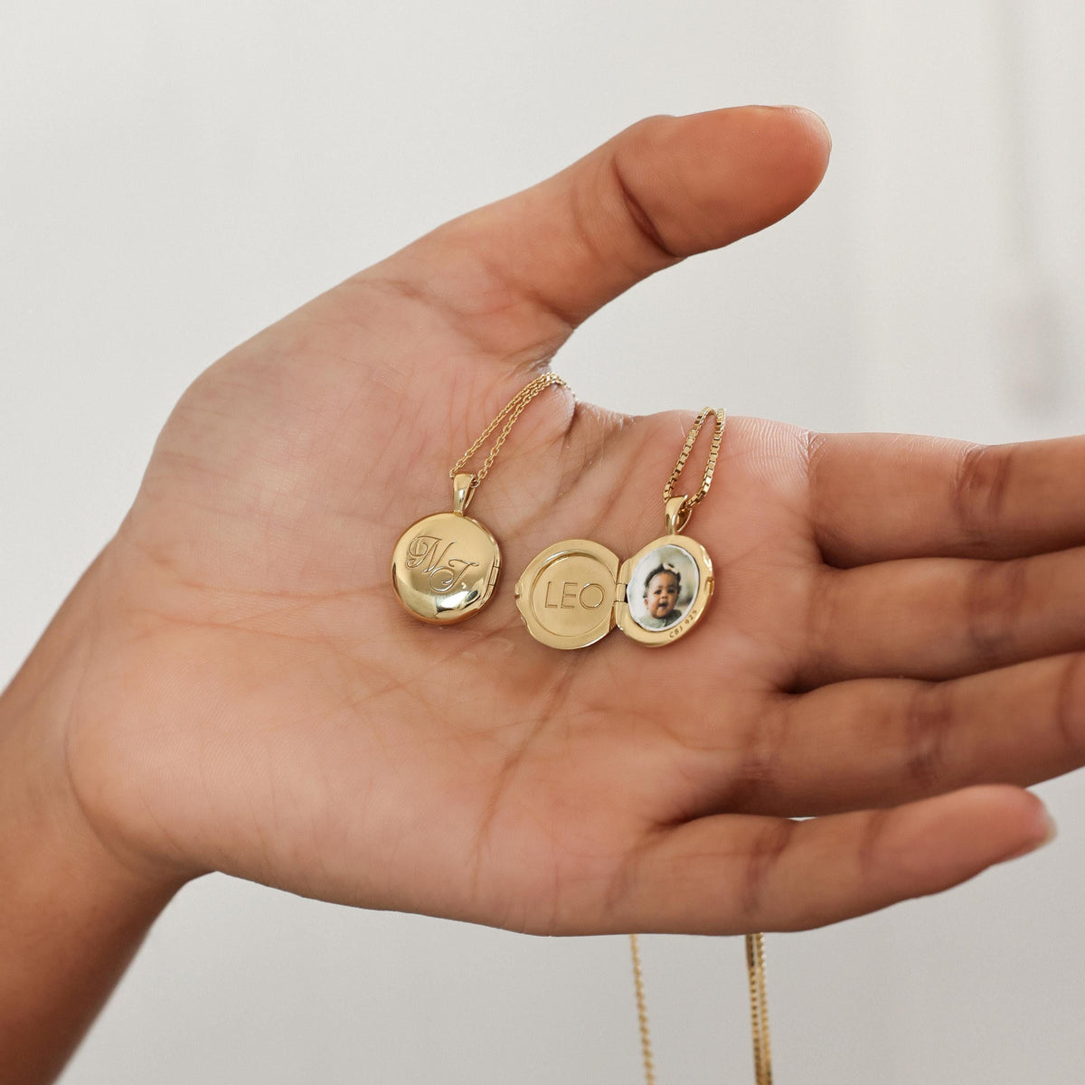 Monogram Circle Locket Necklace — photo 6