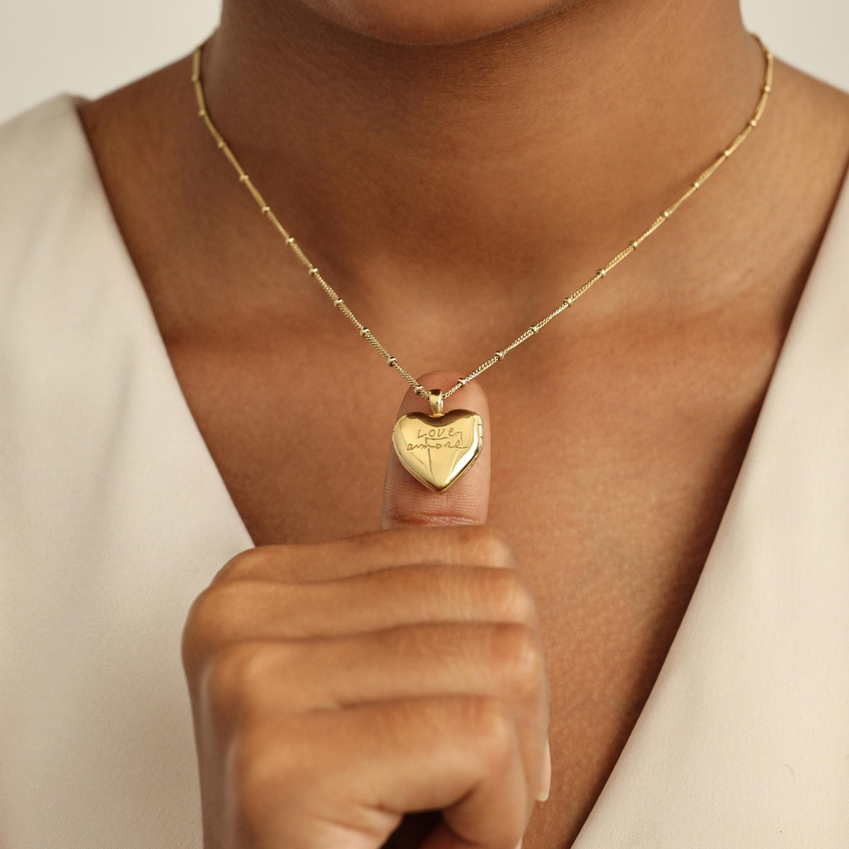 Handwriting Heart Locket Necklace — photo 5
