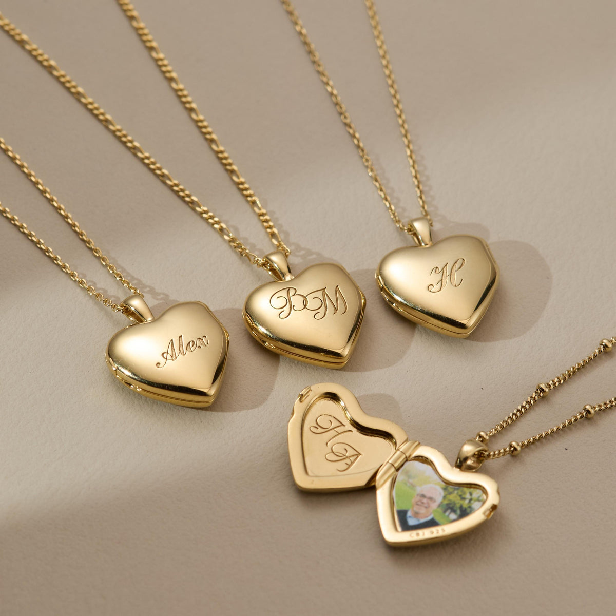 Monogram Heart Locket Necklace — photo 1