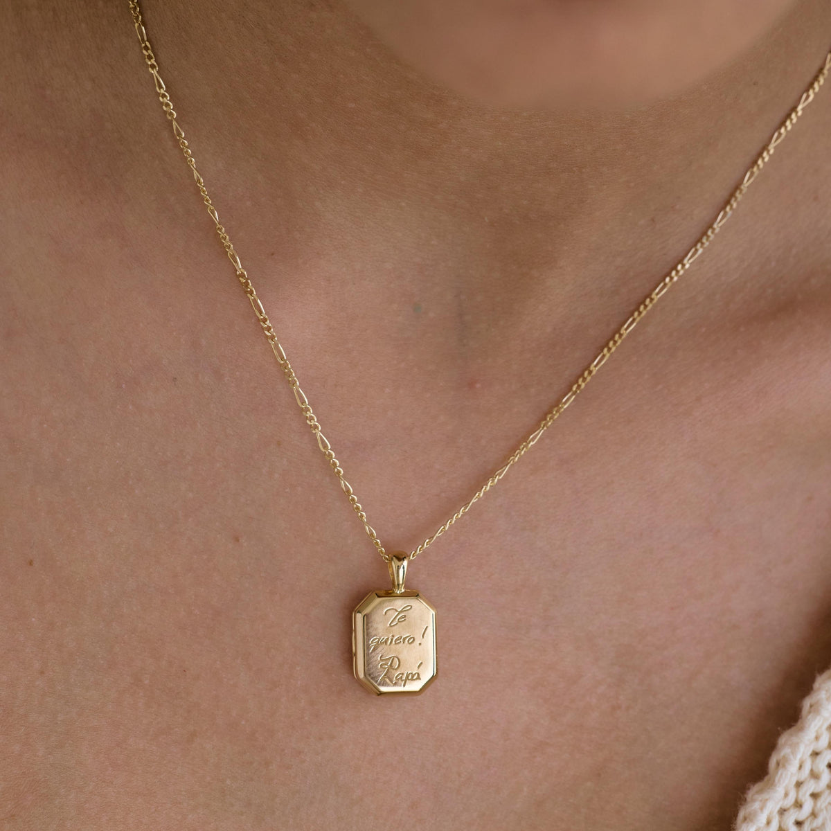 Handwriting Hexagon Locket Necklace — photo 4