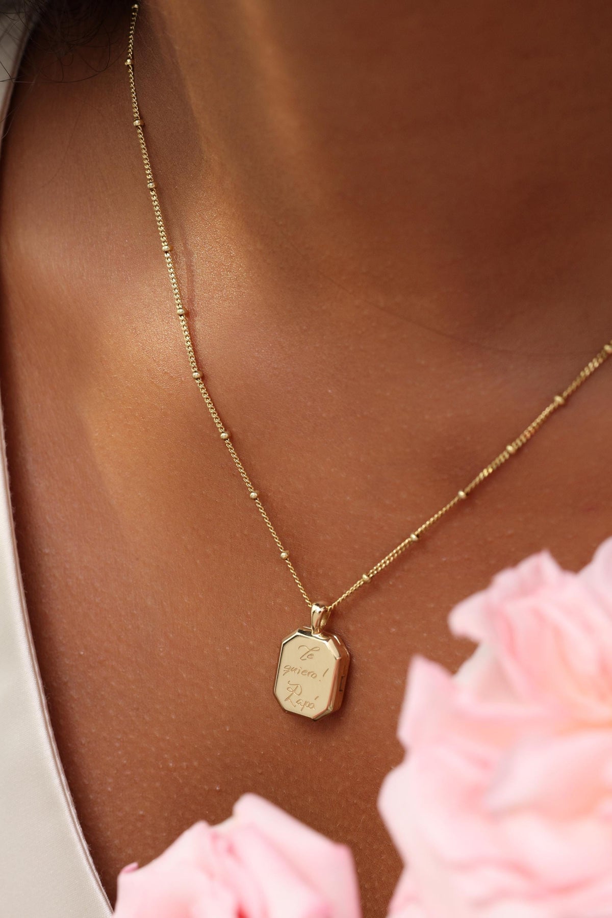 Handwriting Hexagon Locket Necklace — photo 6