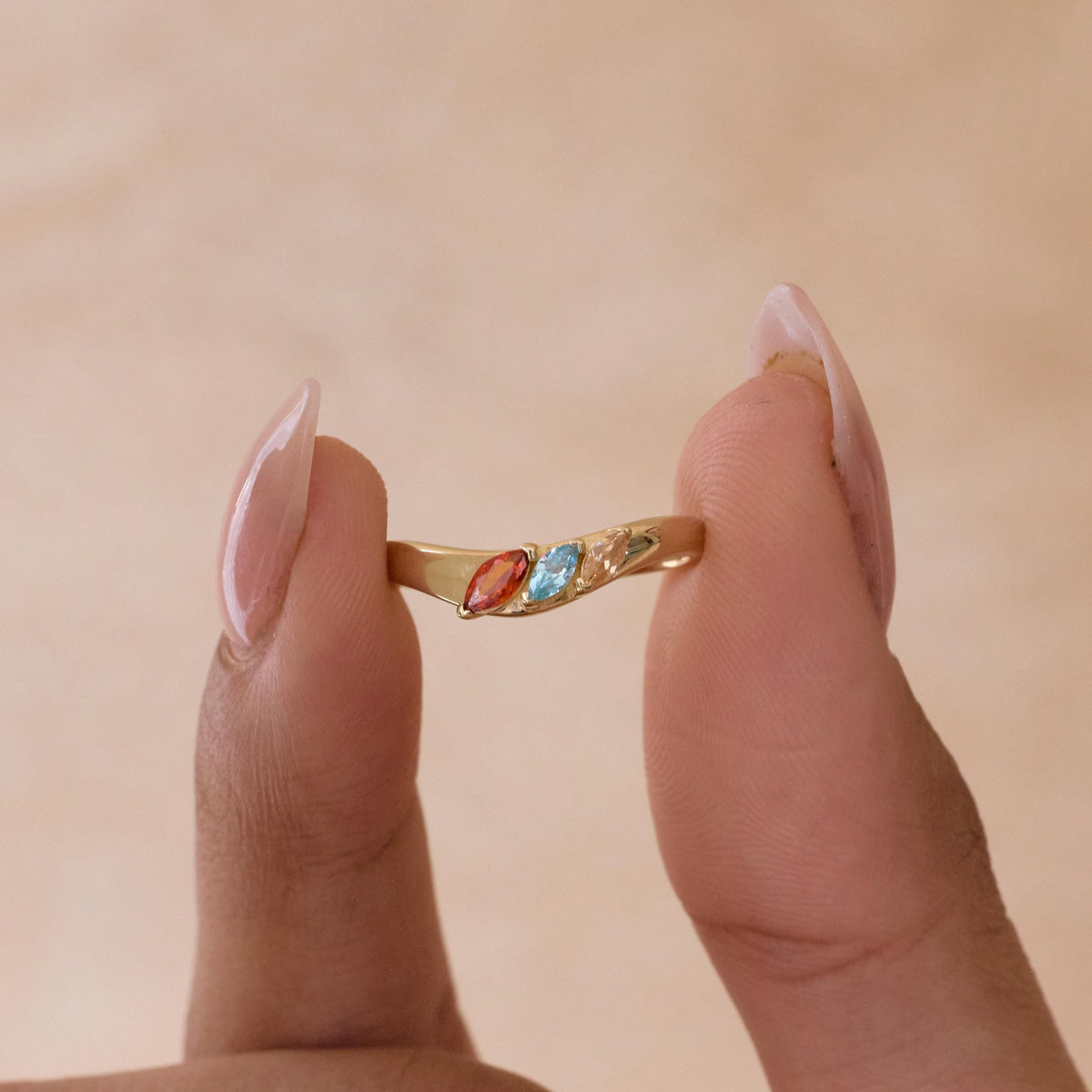 Three Marquise Birthstone Ring — photo 1
