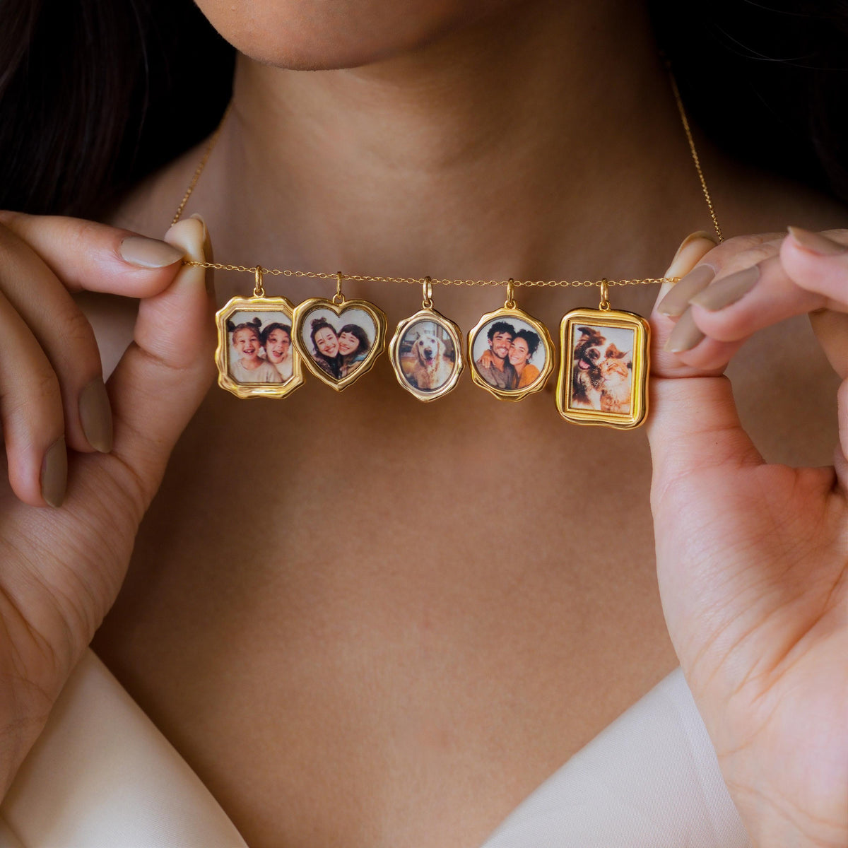 Organic Rectangle Photo Frame Necklace — photo 13