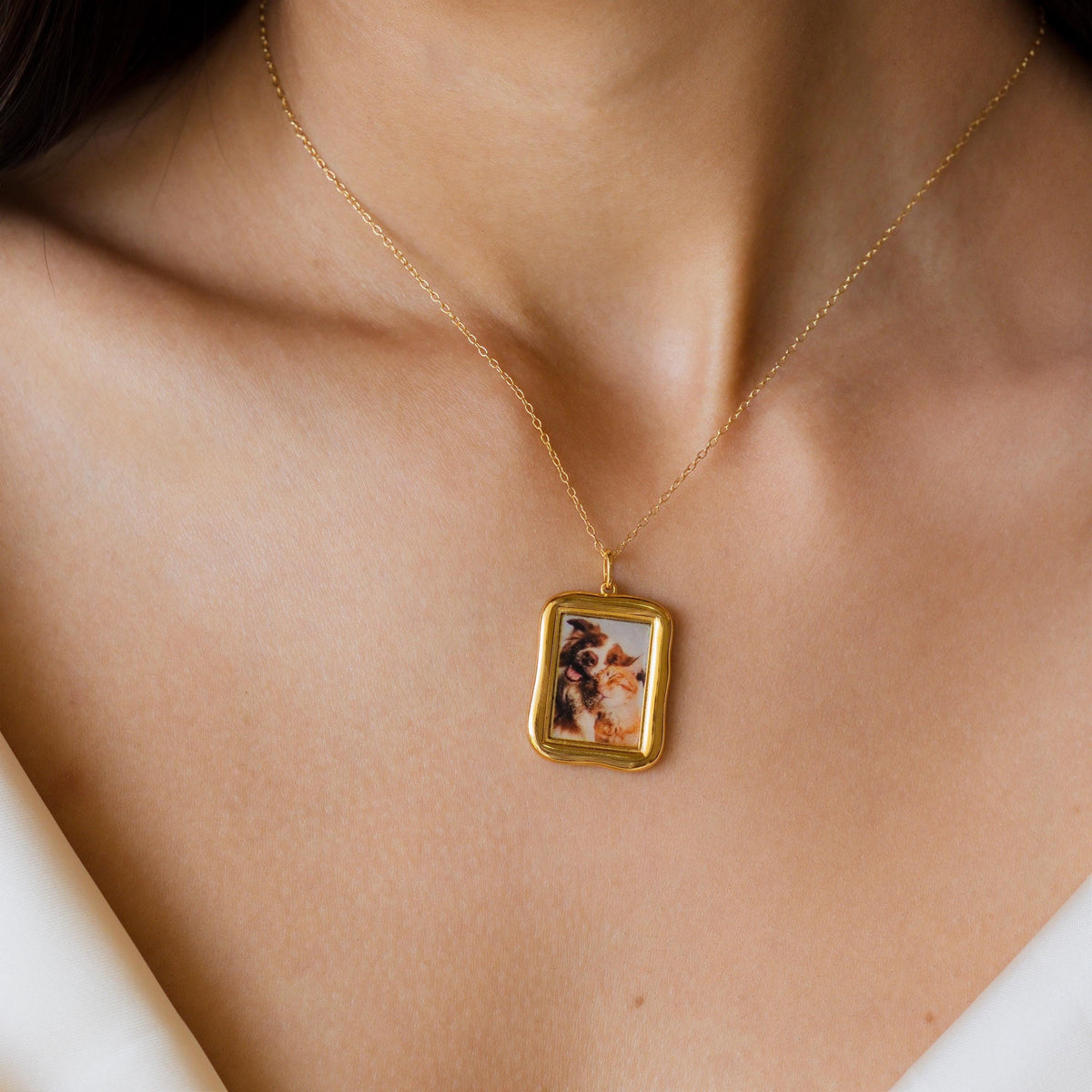 Organic Rectangle Photo Frame Necklace — photo 6