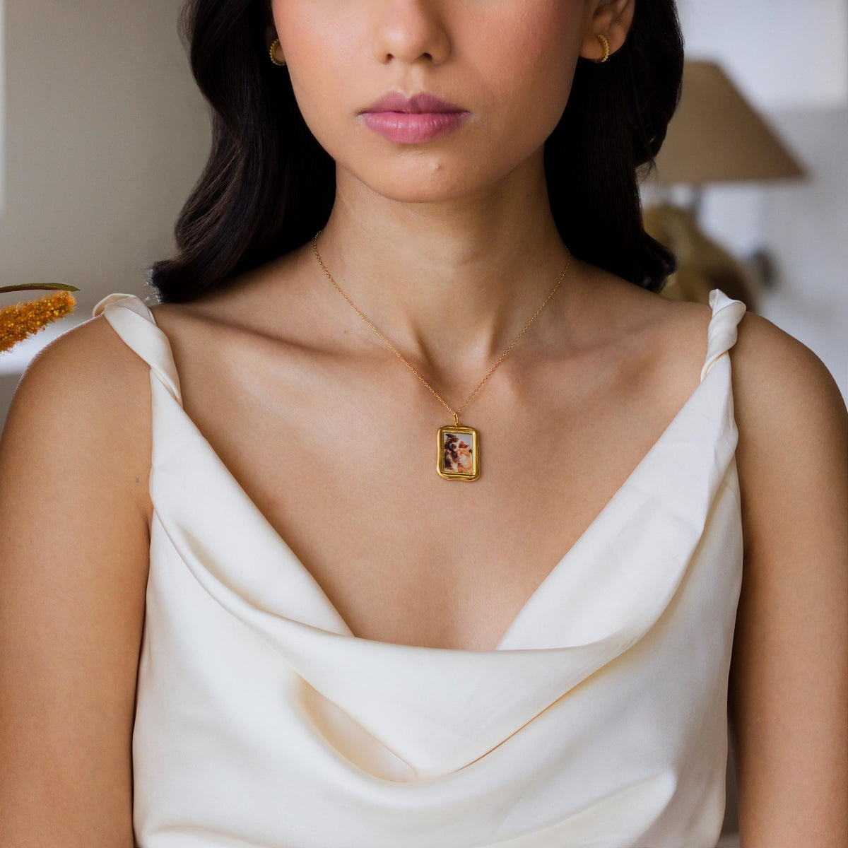Organic Rectangle Photo Frame Necklace — photo 10