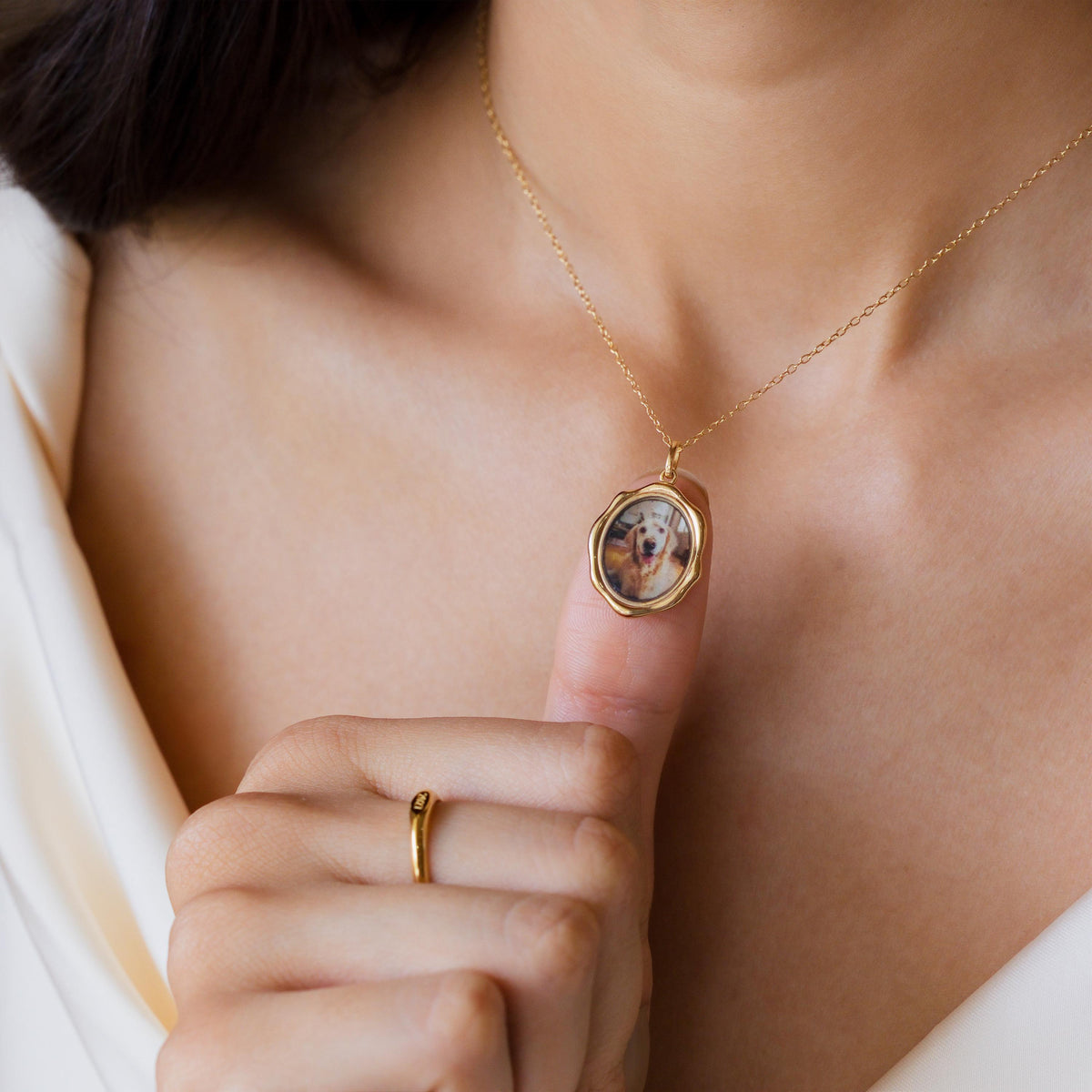 Organic Hexagon Photo Frame Necklace — photo 1
