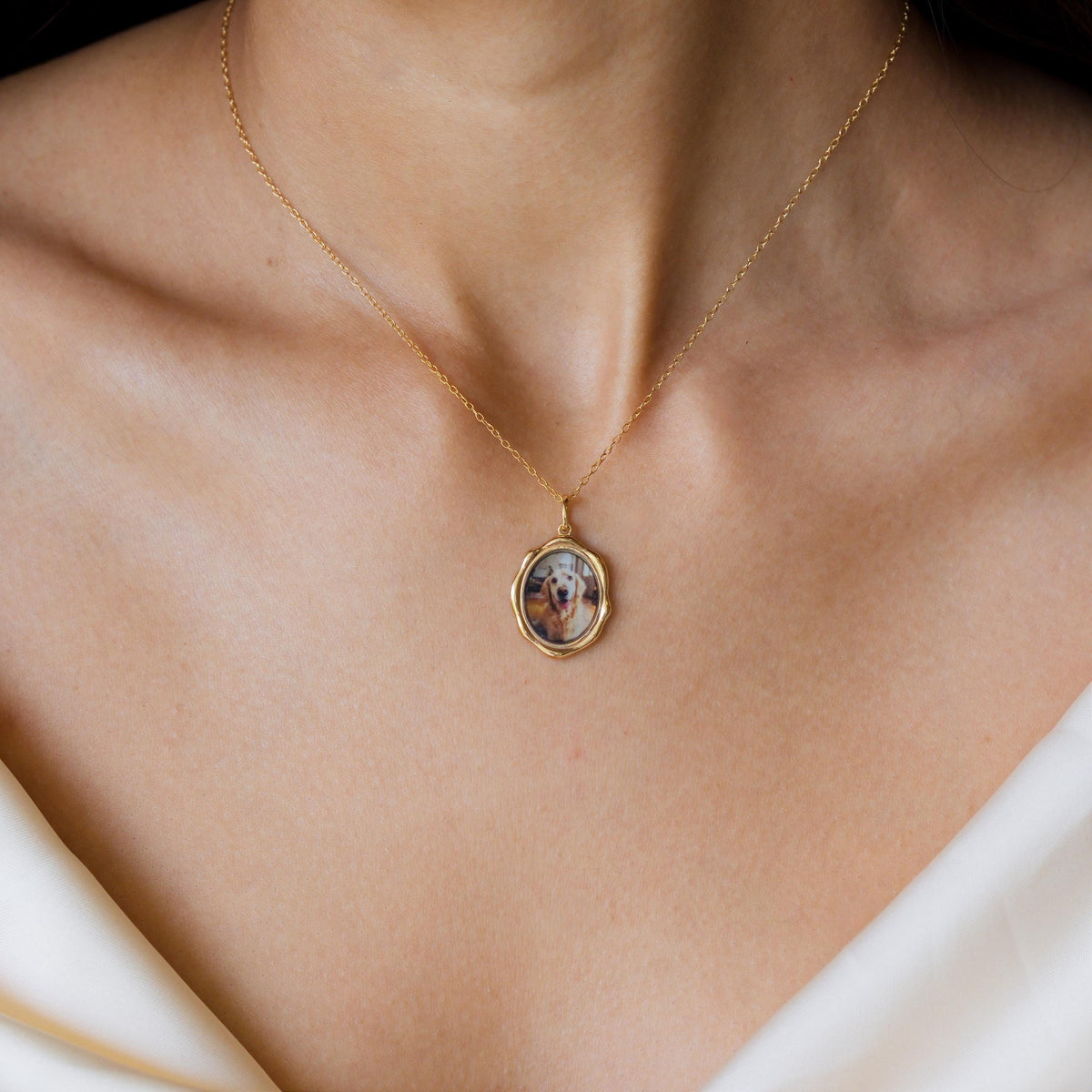 Organic Hexagon Photo Frame Necklace — photo 2
