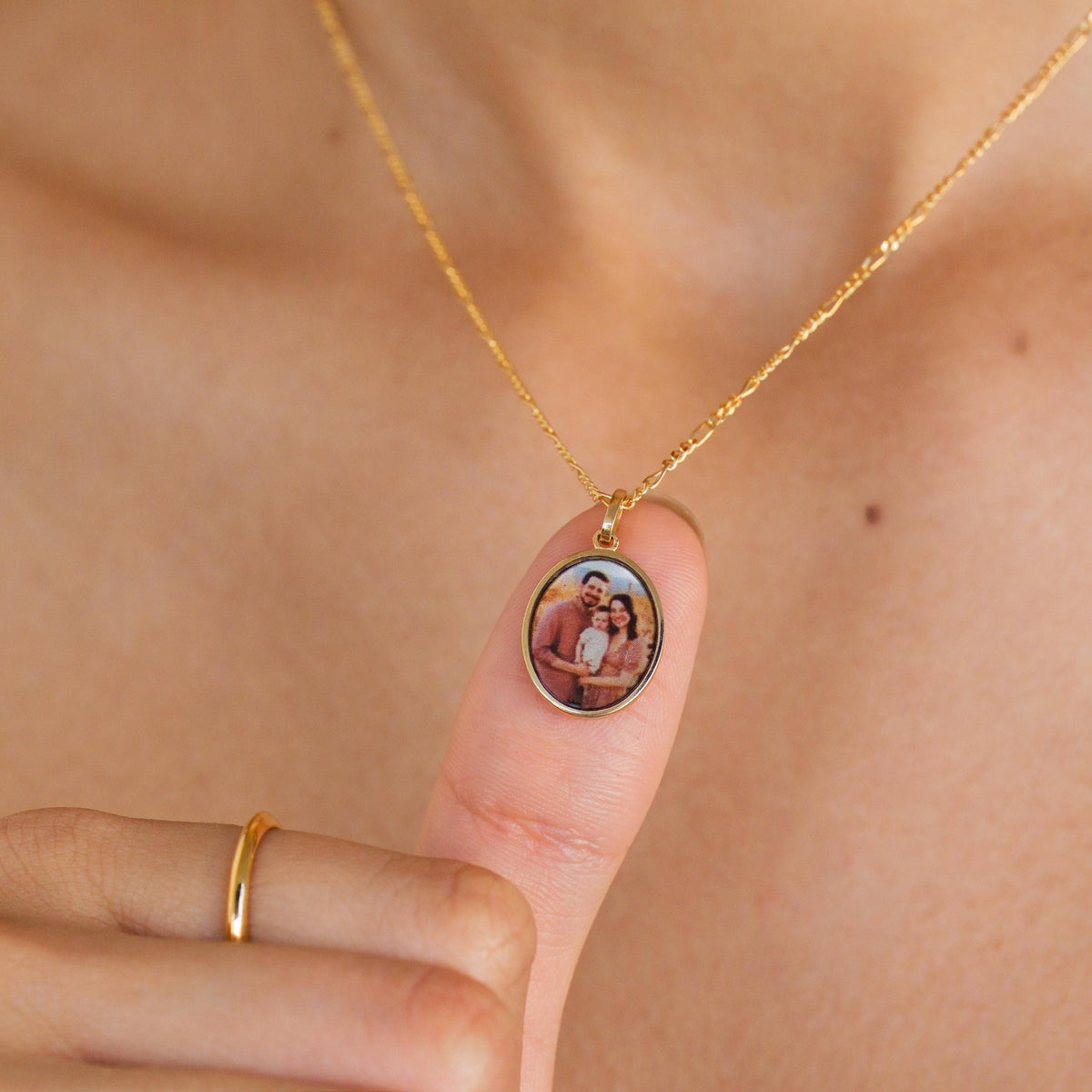 Hexagon Photo Frame Necklace — photo 1
