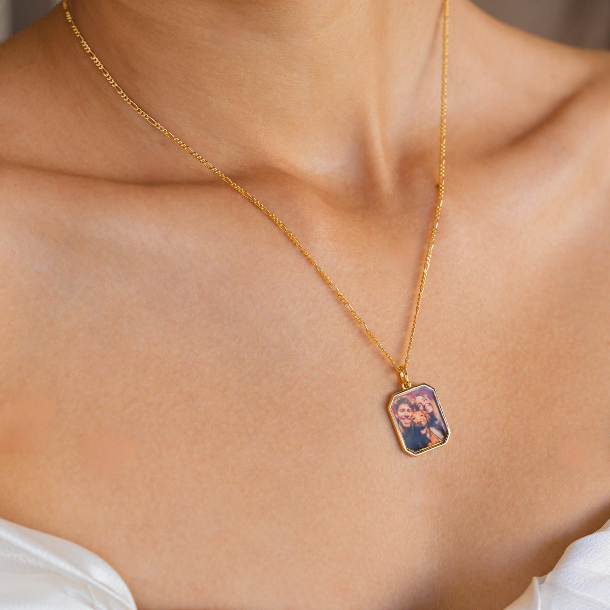 Hexagon Photo Frame Necklace — photo 3