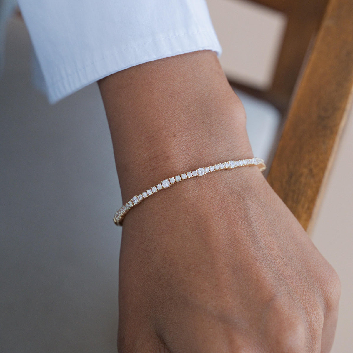 Half Tennis Half Collar Bracelet and Choker — photo 6