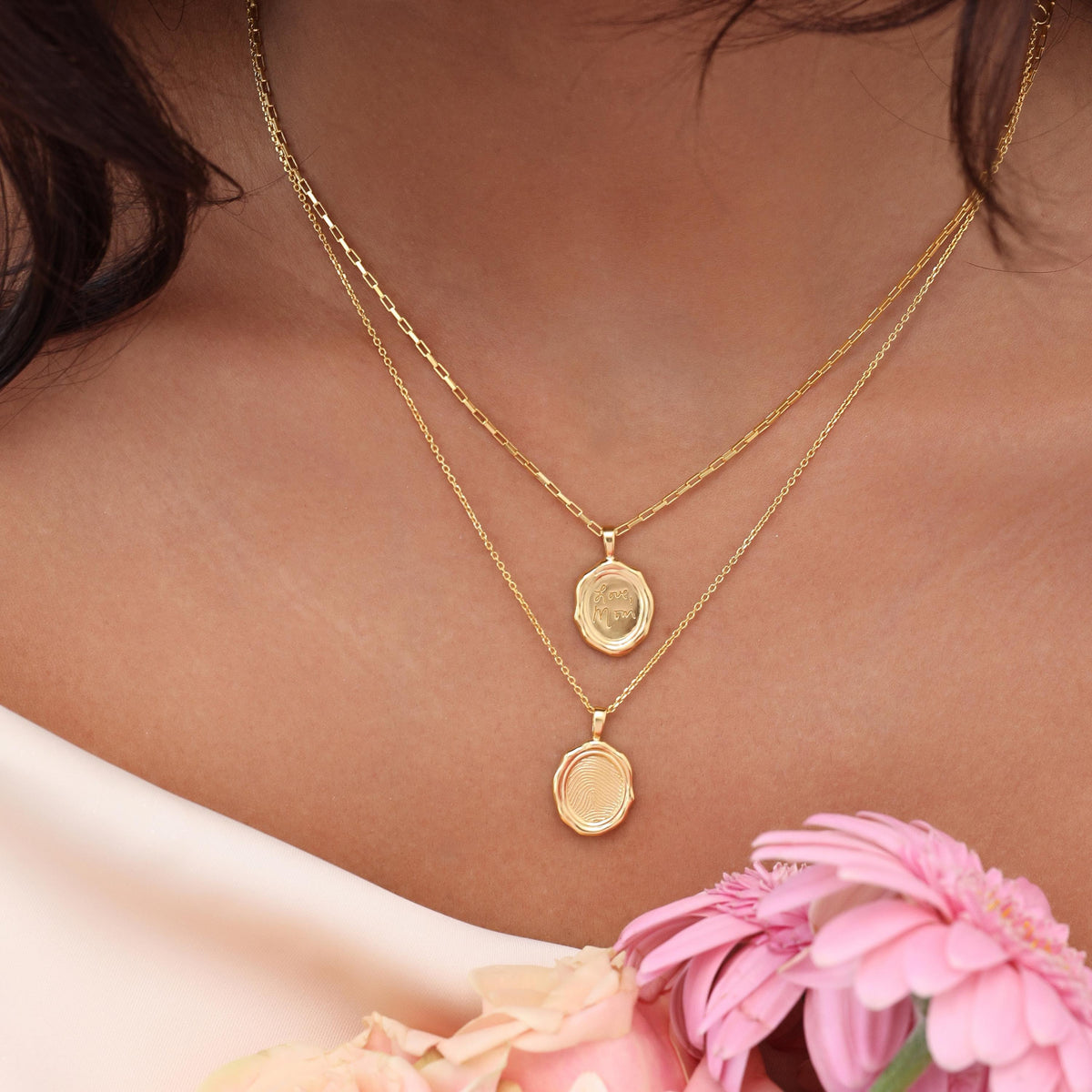 Oval Handwriting Pendant Necklace — photo 4
