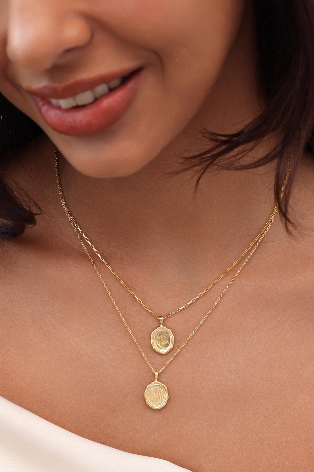 Oval Handwriting Pendant Necklace — photo 6