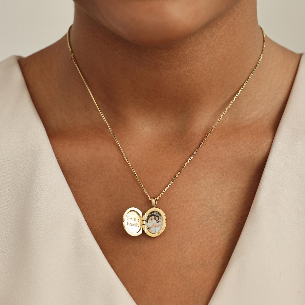 Multiple Birth Flower Oval Locket Necklace — photo 6