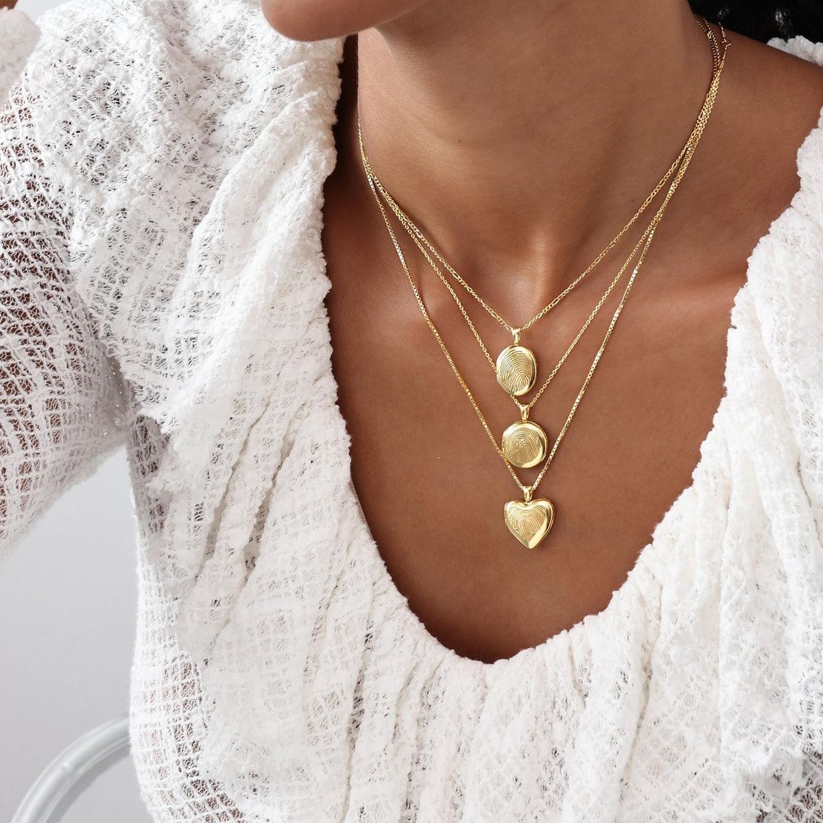 Fingerprint Heart Locket Necklace — photo 4