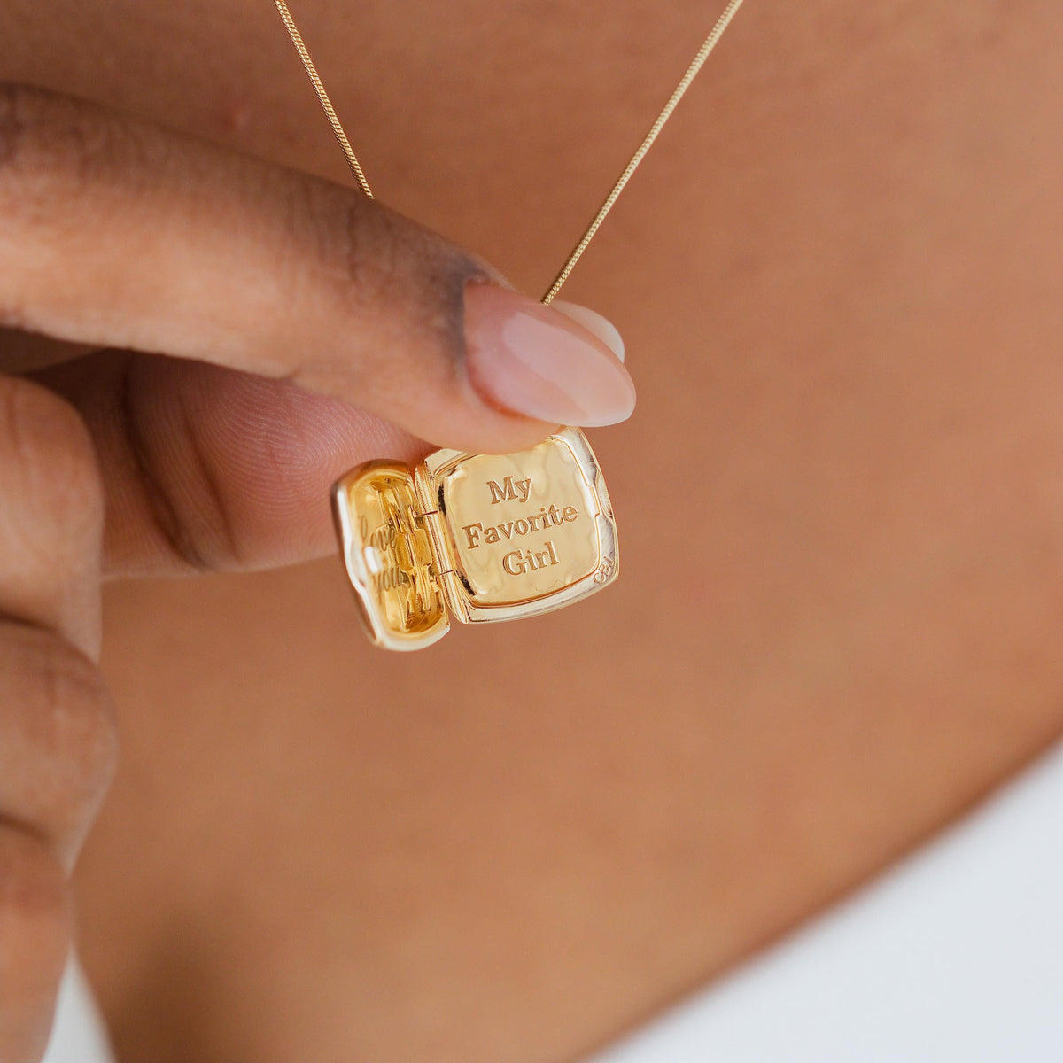 Paw Print Square Locket Necklace — photo 4