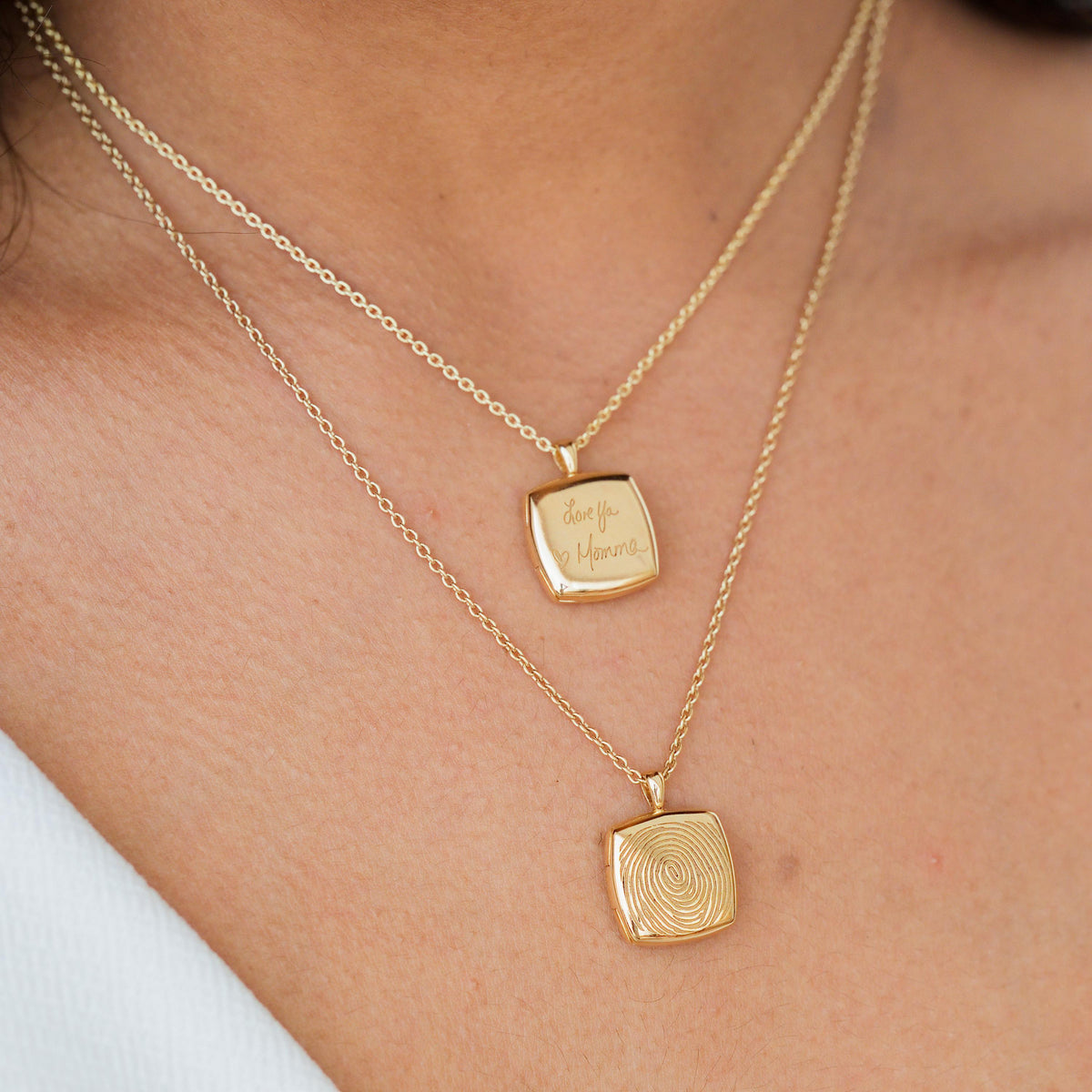 Monogram Square Locket Necklace — photo 3