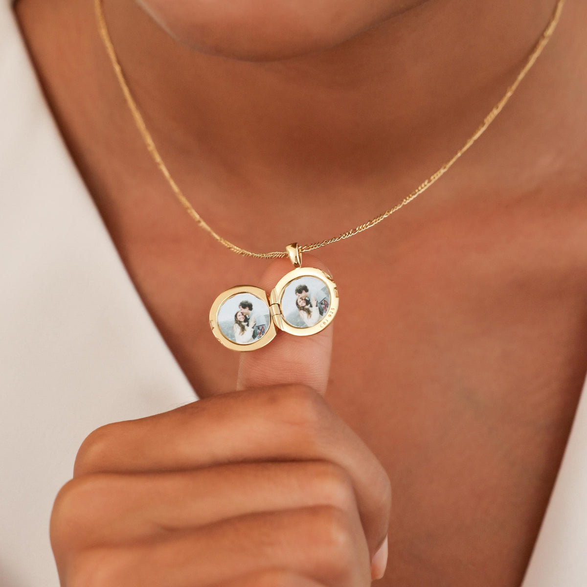 Monogram Circle Locket Necklace — photo 5