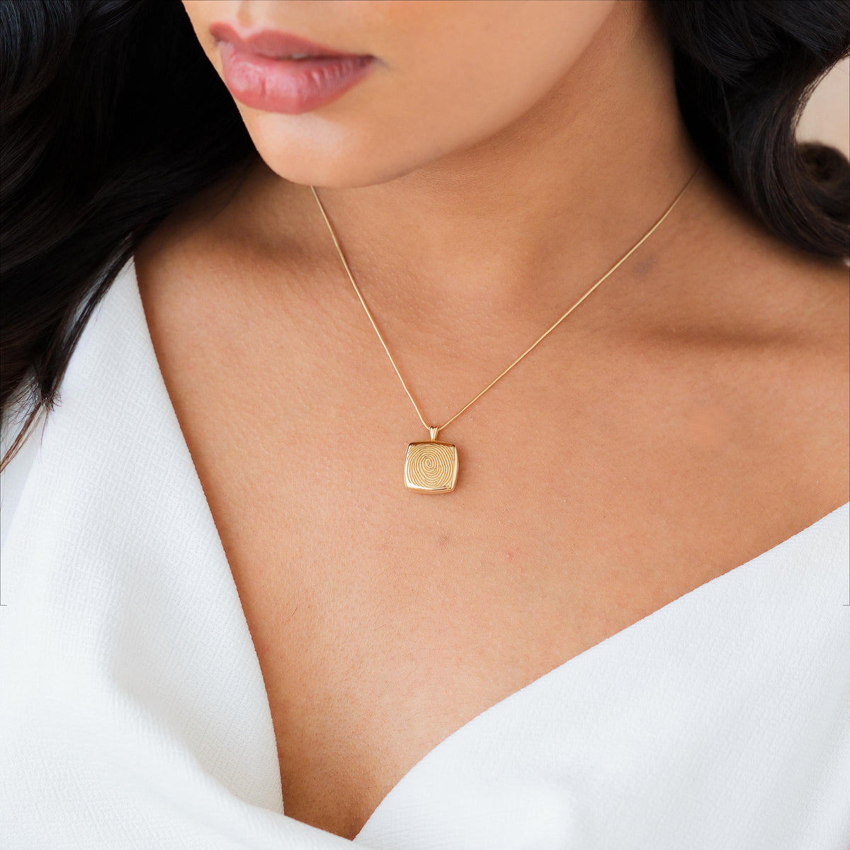 Monogram Square Locket Necklace — photo 8