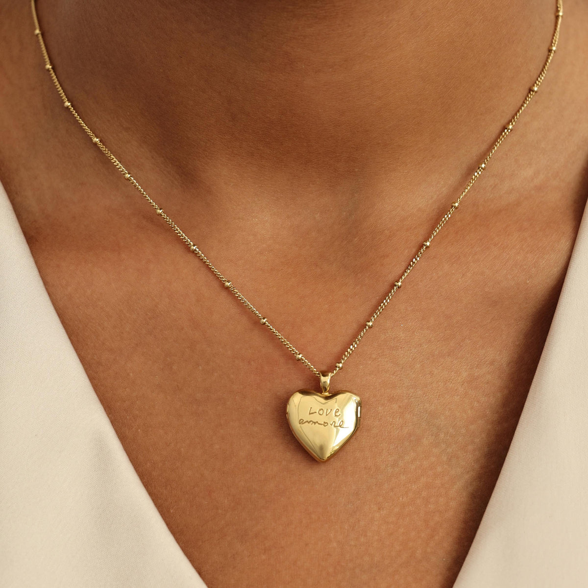 Handwriting Heart Locket Necklace — photo 1