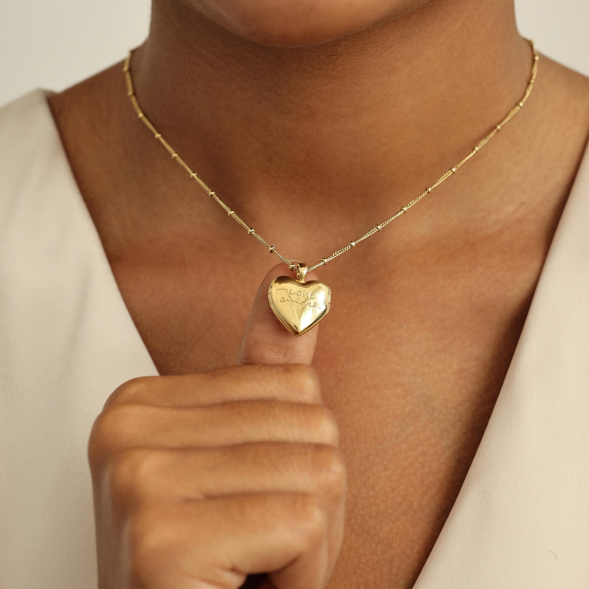Handwriting Heart Locket Necklace — photo 4