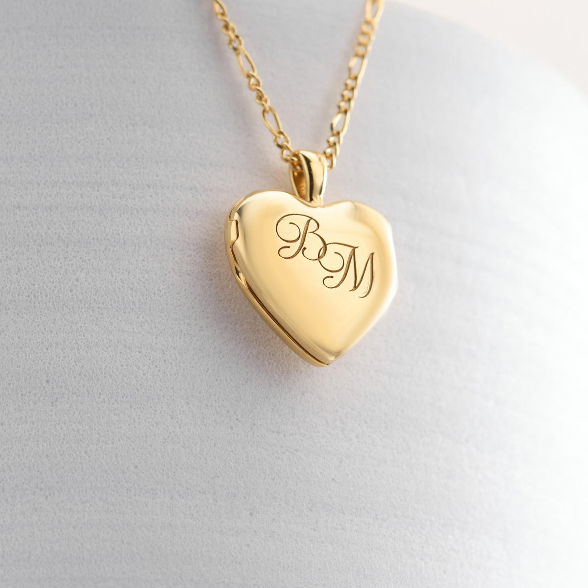 Monogram Heart Locket Necklace — photo 3