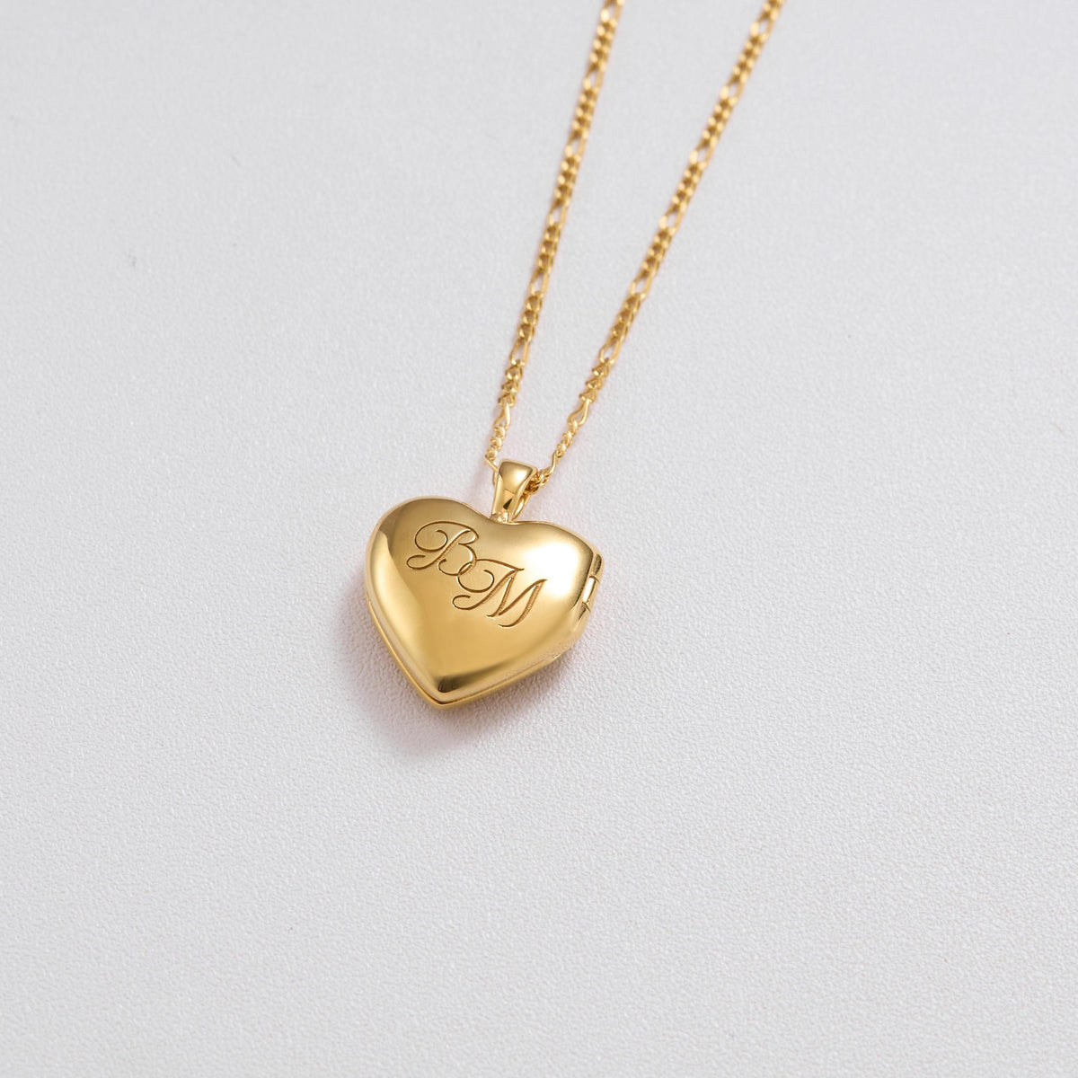Monogram Heart Locket Necklace — photo 5