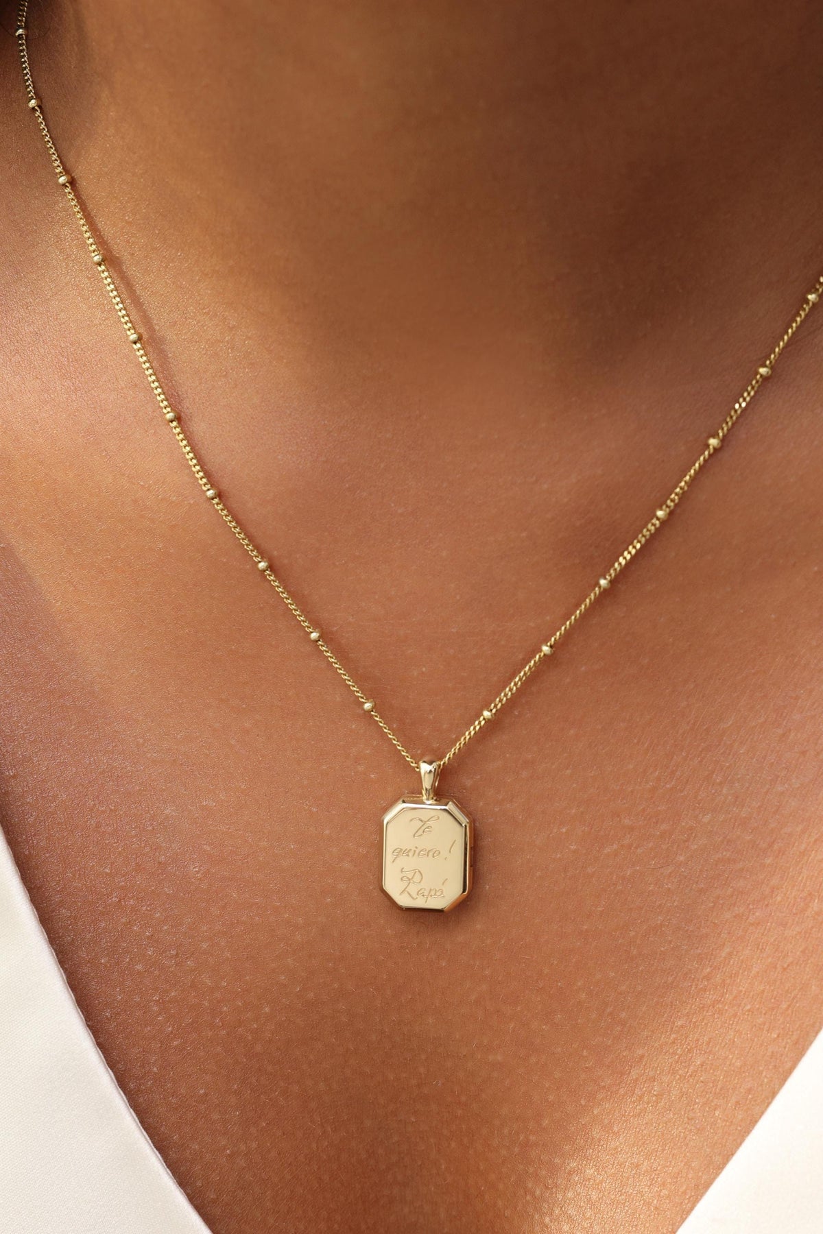 Handwriting Hexagon Locket Necklace — photo 7