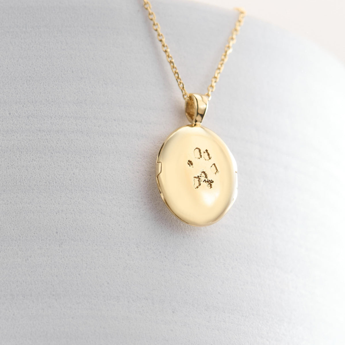 Paw Print Oval Locket Necklace — photo 1