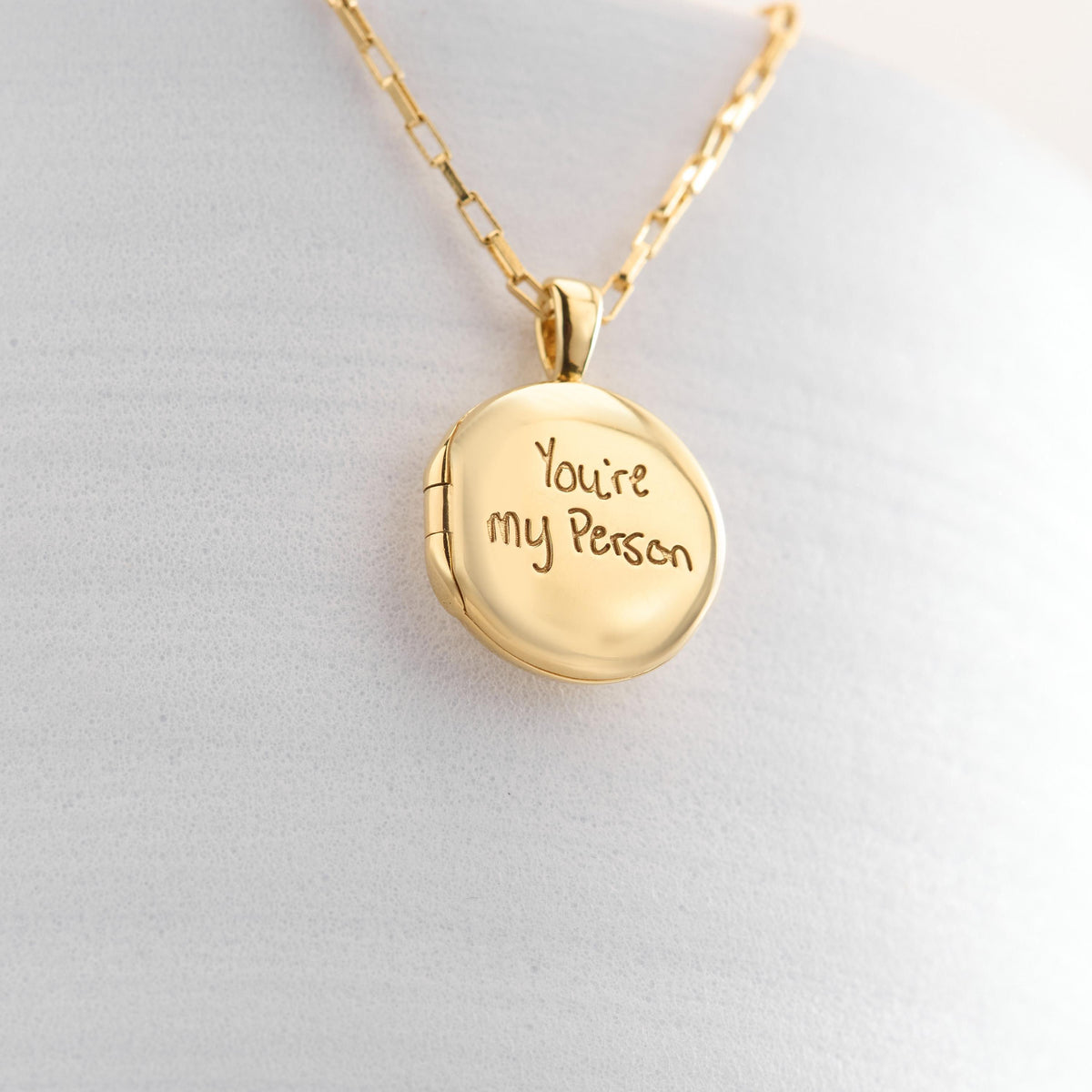 Handwriting Circle Locket Necklace — photo 1