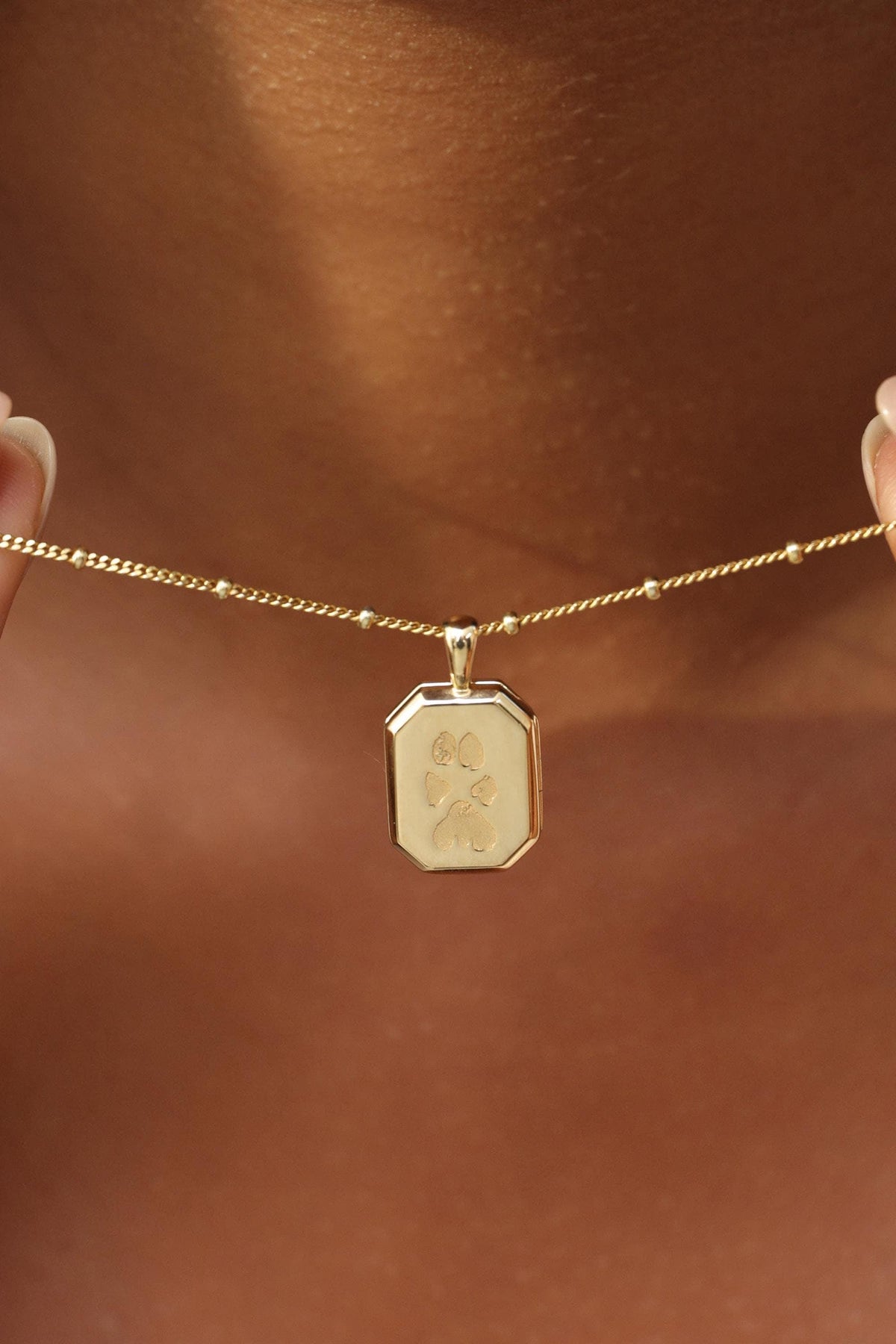 Pet Print Hexagon Locket Necklace — photo 6