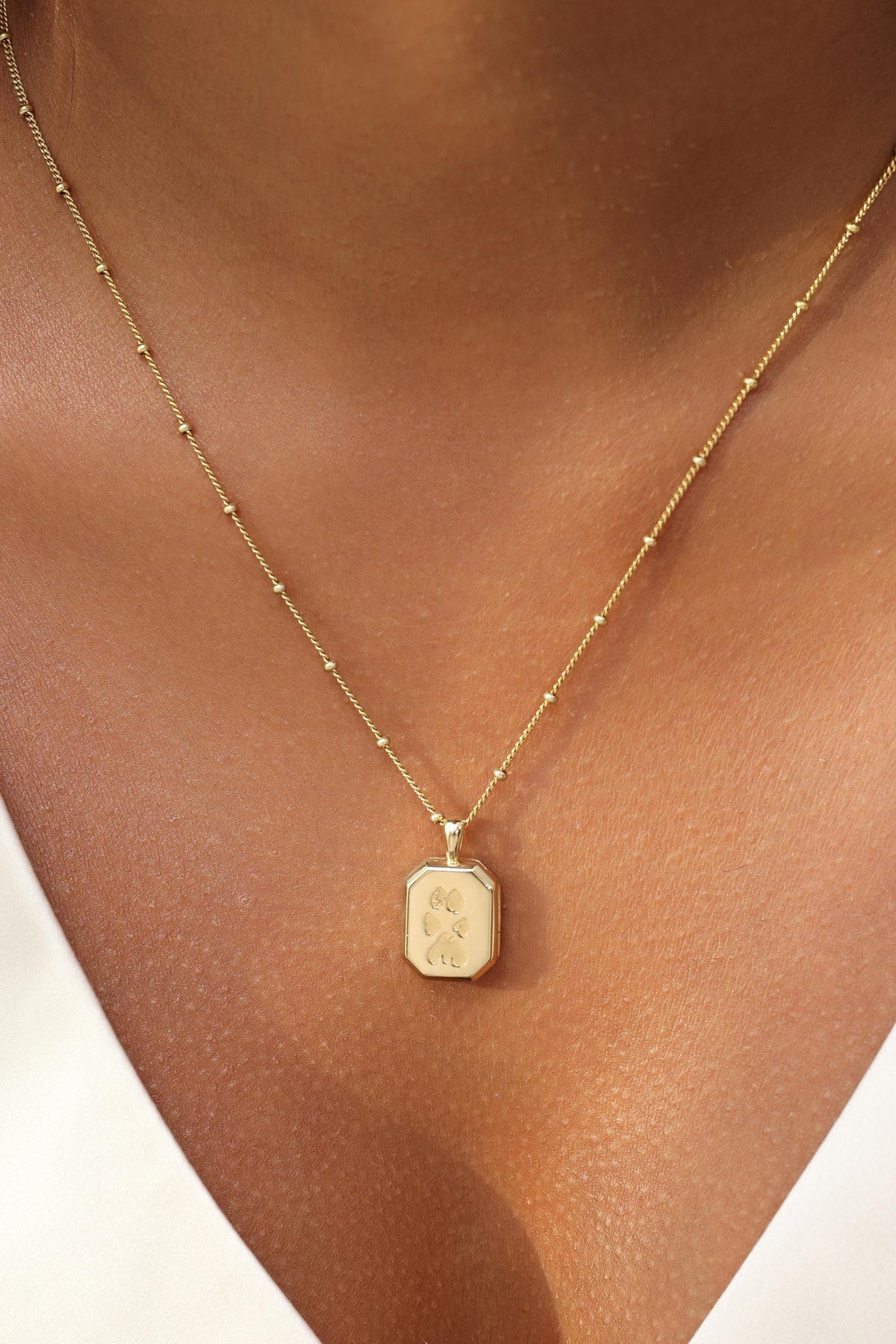 Pet Print Hexagon Locket Necklace — photo 8