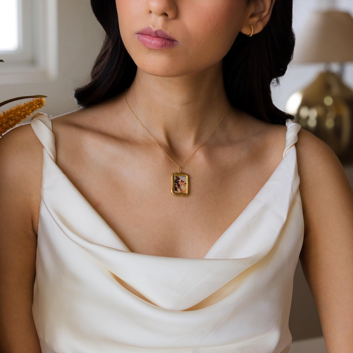 Organic Rectangle Photo Frame Necklace — photo 11