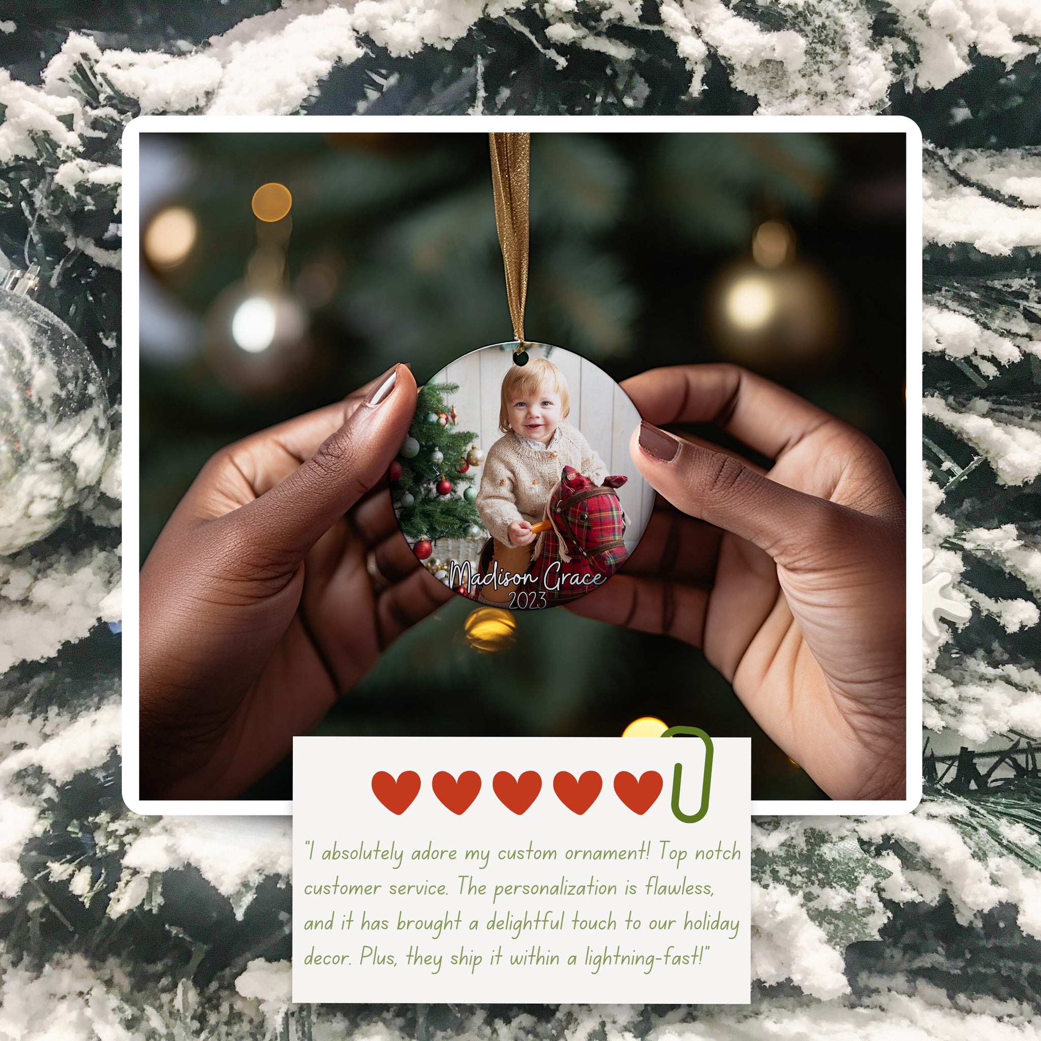 Personalized Baby Ornament, Custom Photo Ornament, First Christmas Ornament, Custom Name Christmas Ornament, Newborn Gift, New mom Gift