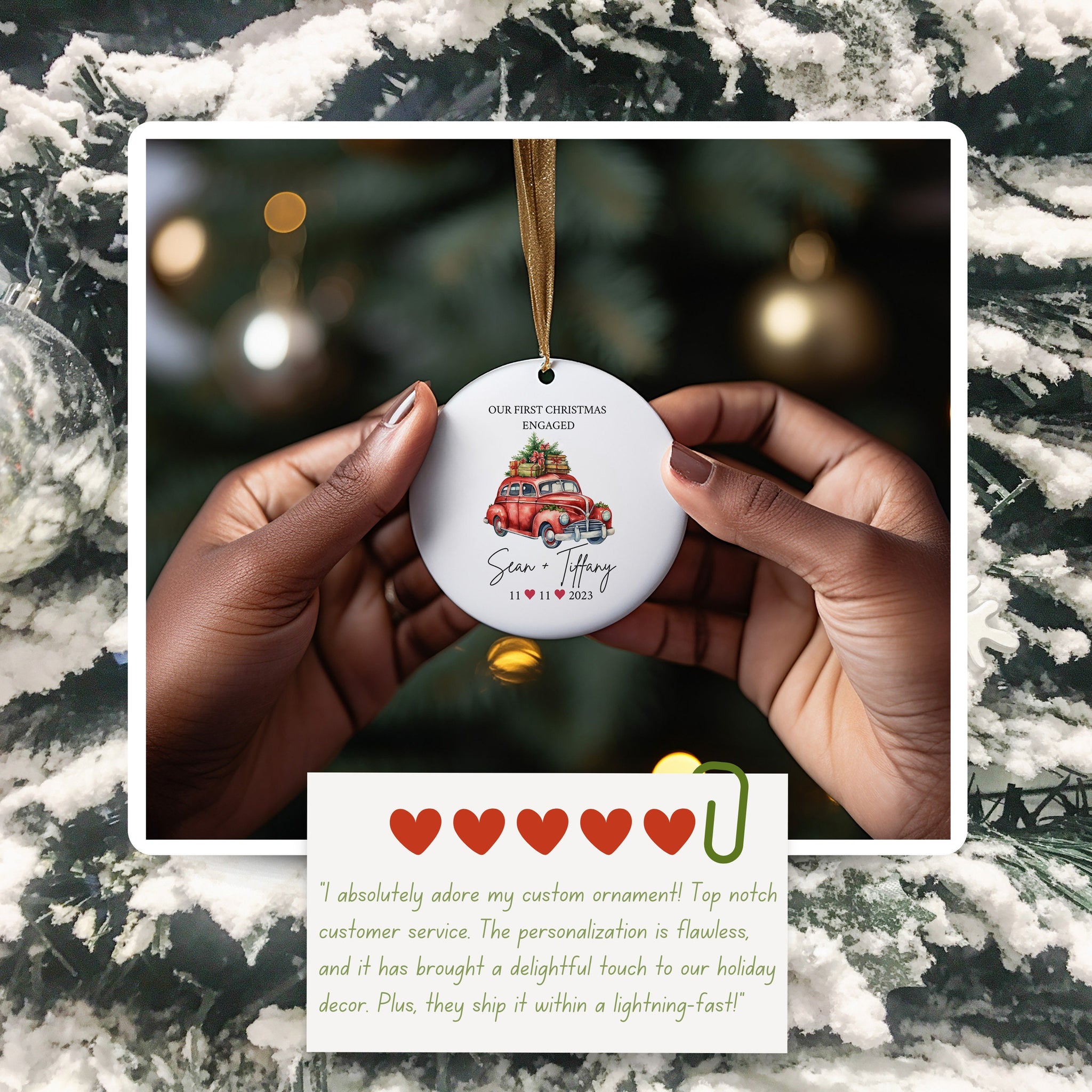 Custom Engaged or Married Ornament, Mr and Mrs Ornament, Engagement Ornament, Custom Couple Ornament, Custom Christmas Gift for Newlywed
