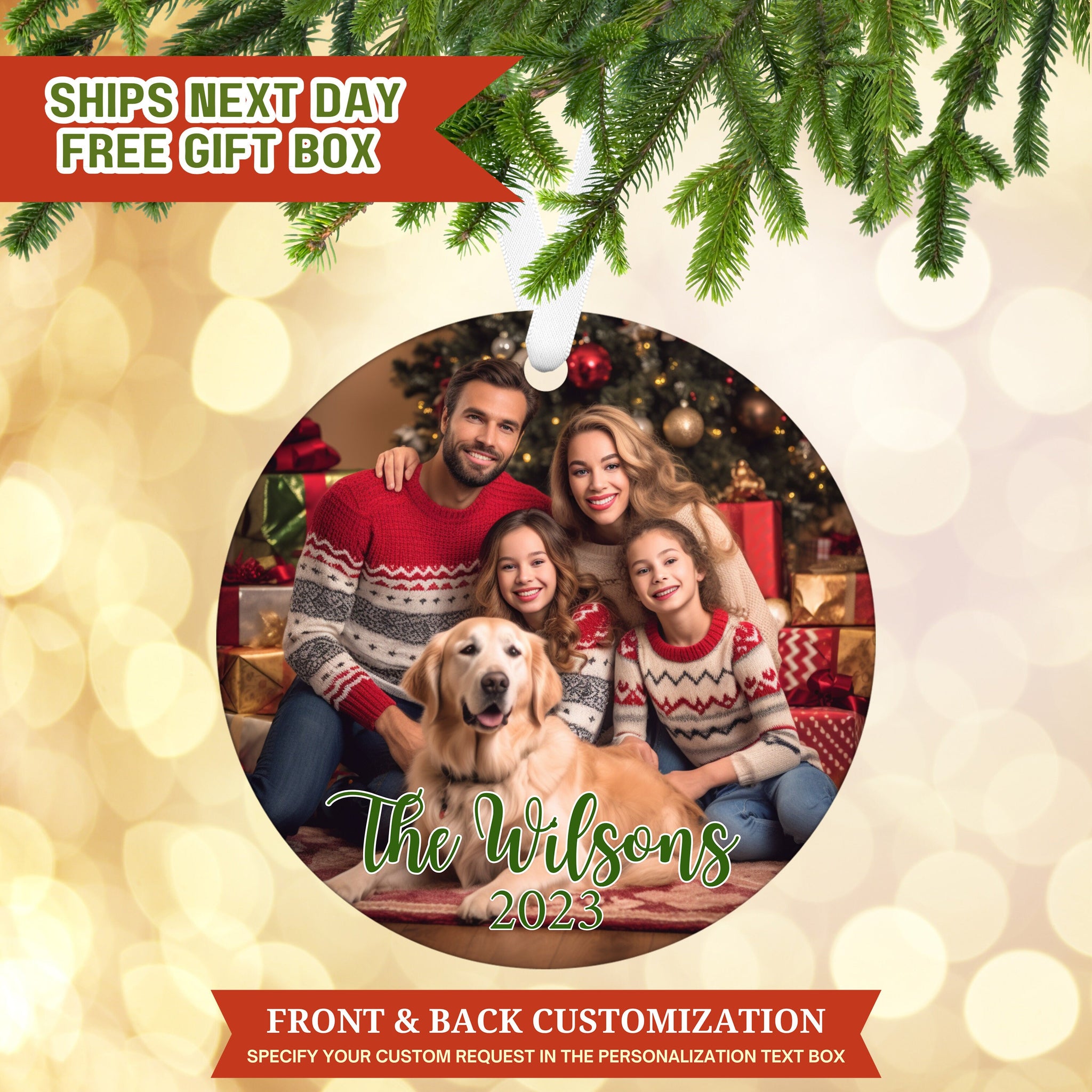 Custom Family Portrait Ornament, Family Photo Christmas Ornament, Custom Christmas Gift, Personalized Ornament Gift 2023, Custom Photo Gifts