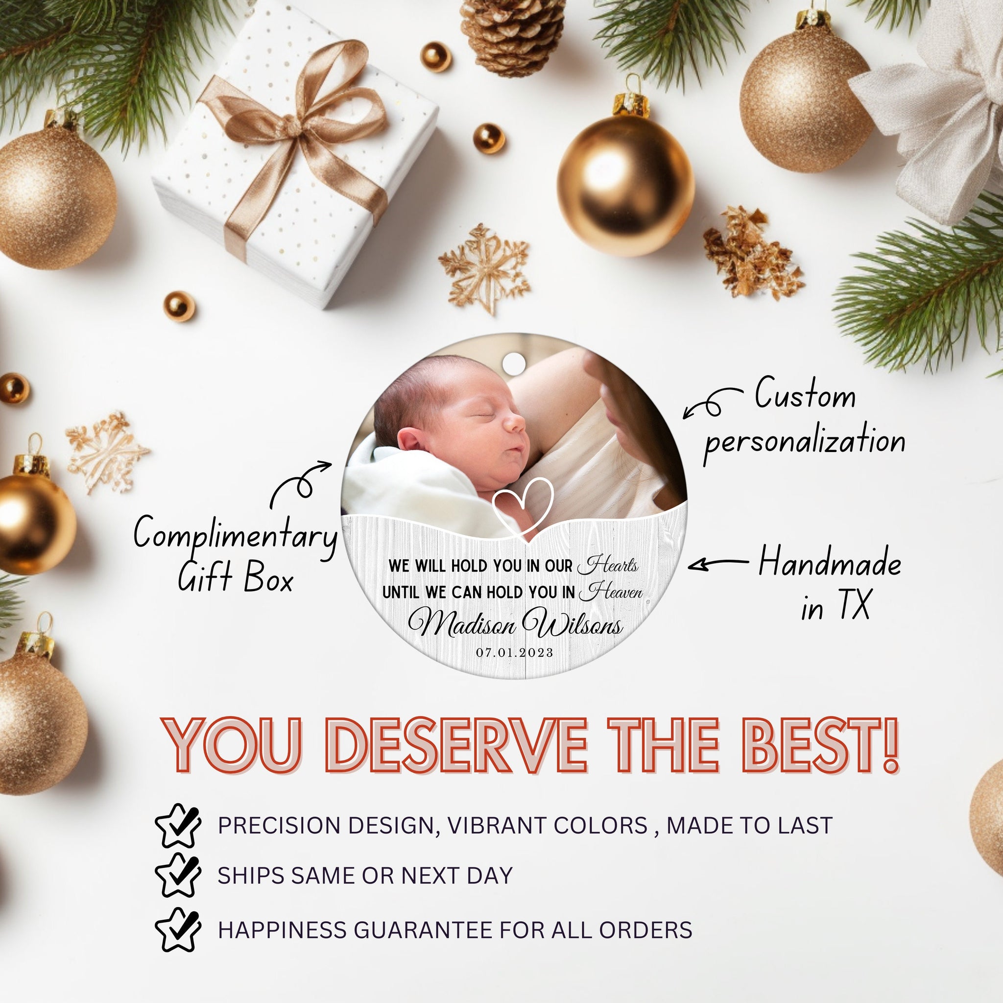 a christmas card with a picture of a baby
